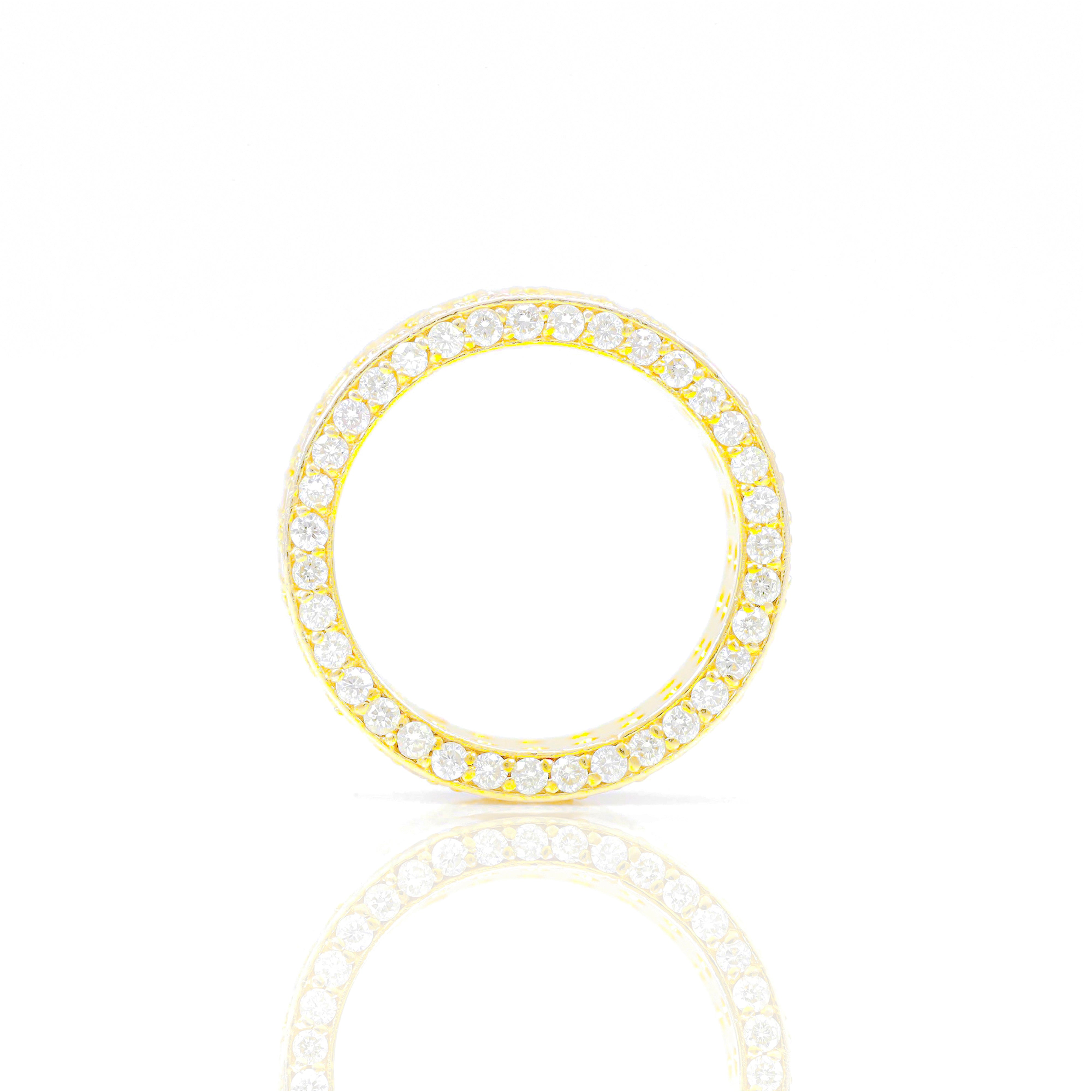 Two Row Diamond Eternity Band w/ Diamond on Inner Shank