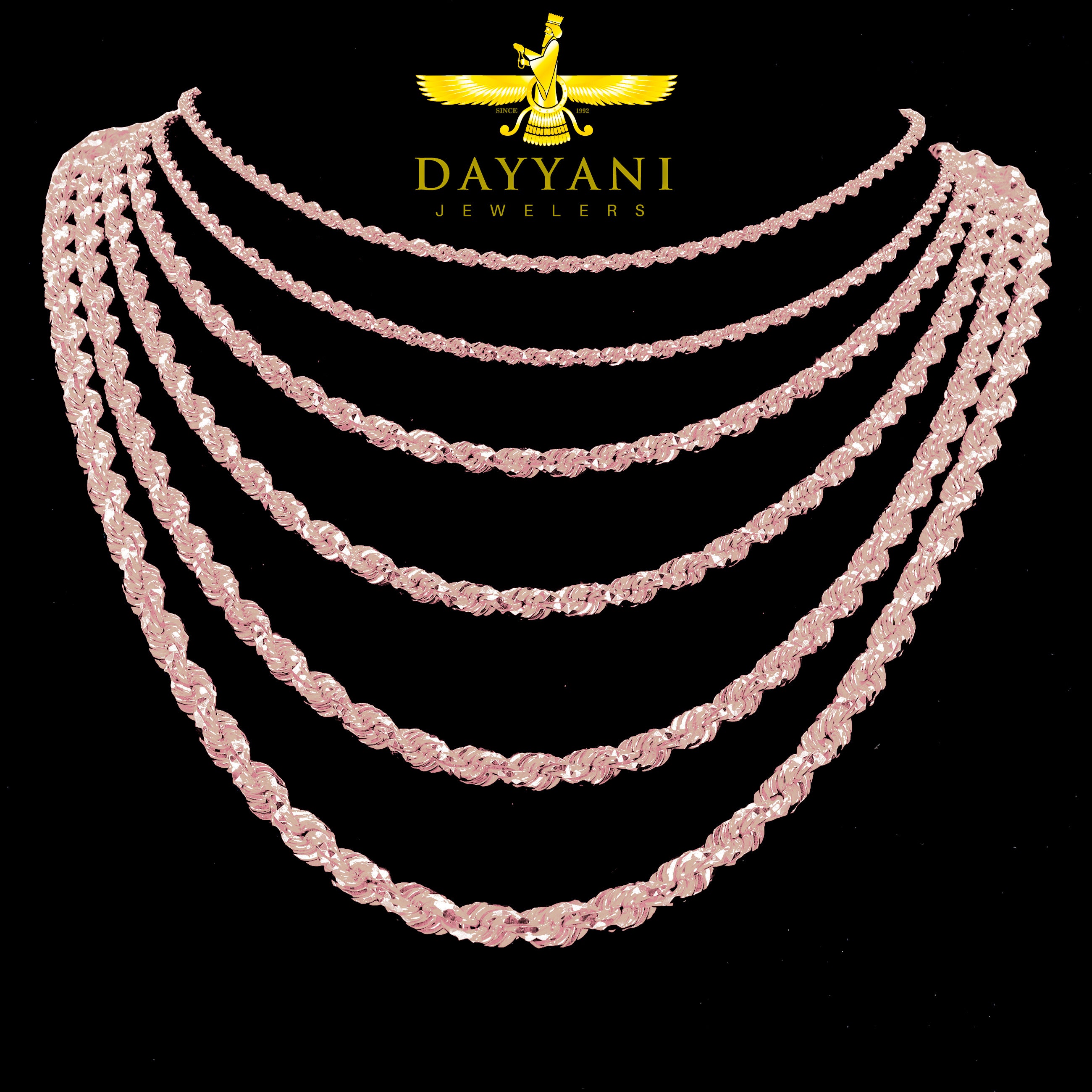 14KT Solid Rope Rose Gold Chain