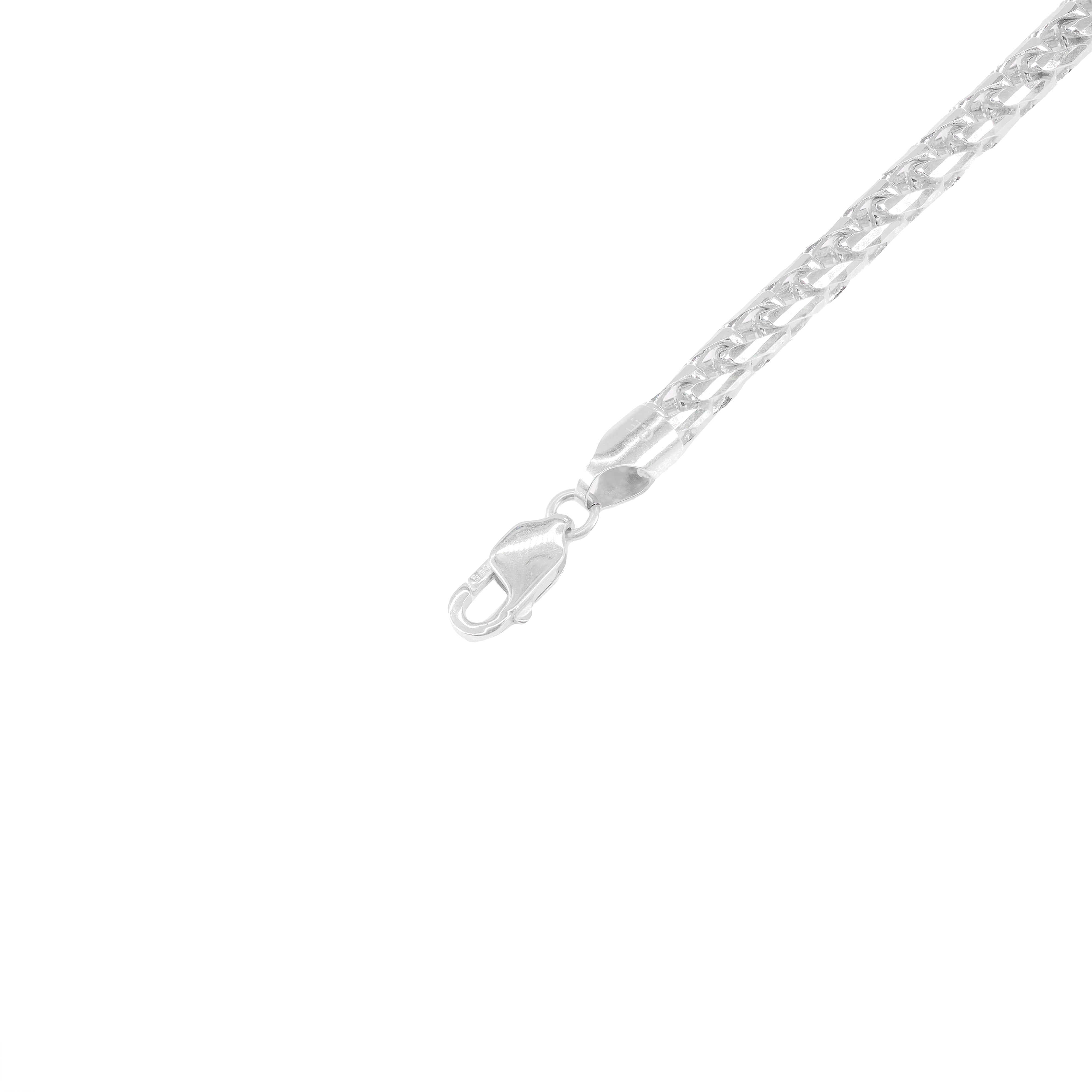 14KT White Gold Solid Rounded Franco Gold Bracelet