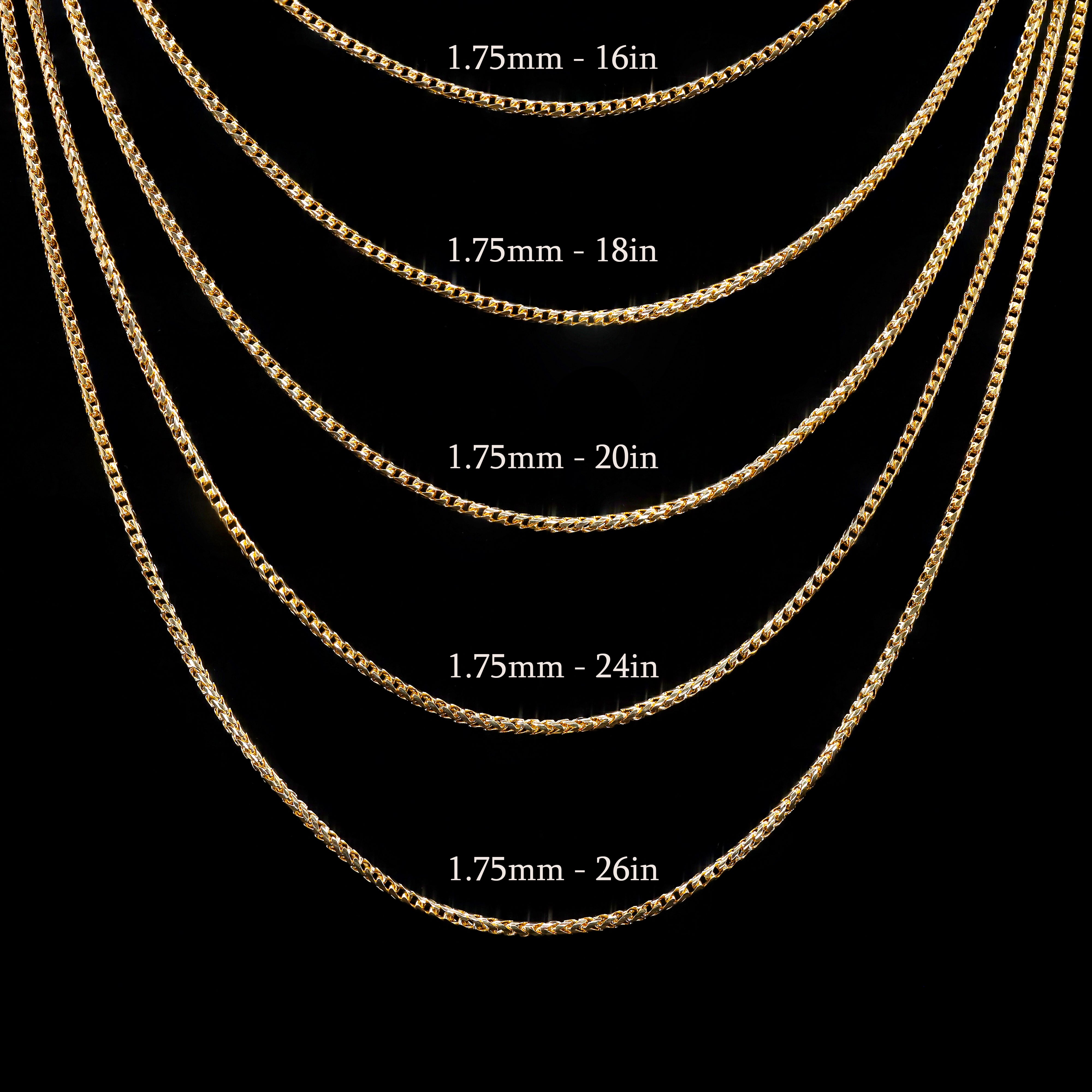 18KT Yellow Gold Solid Rounded Franco Gold Chain