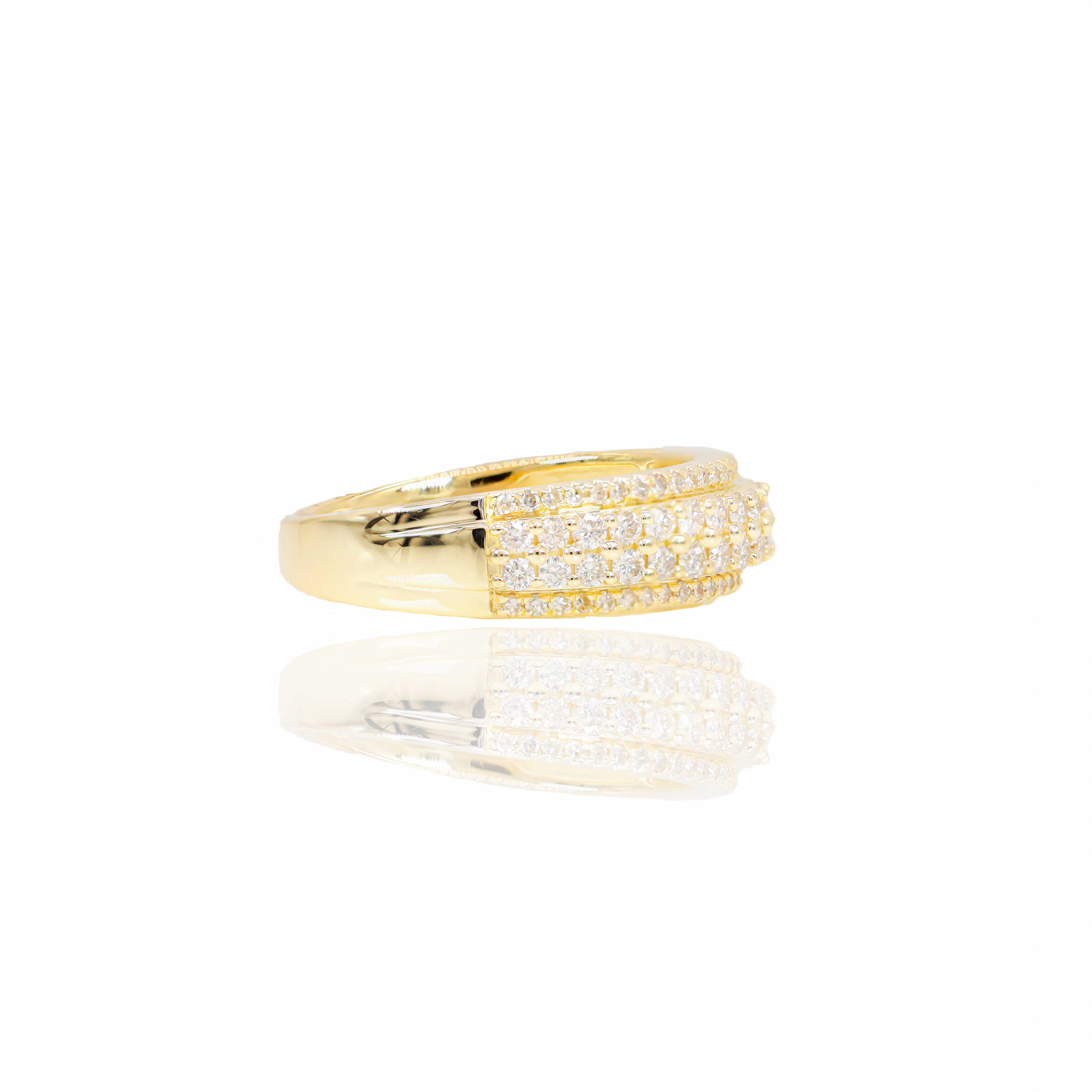 Round Cluster Diamond Engagement Ring & Band with Men's Band (Trio-Set)