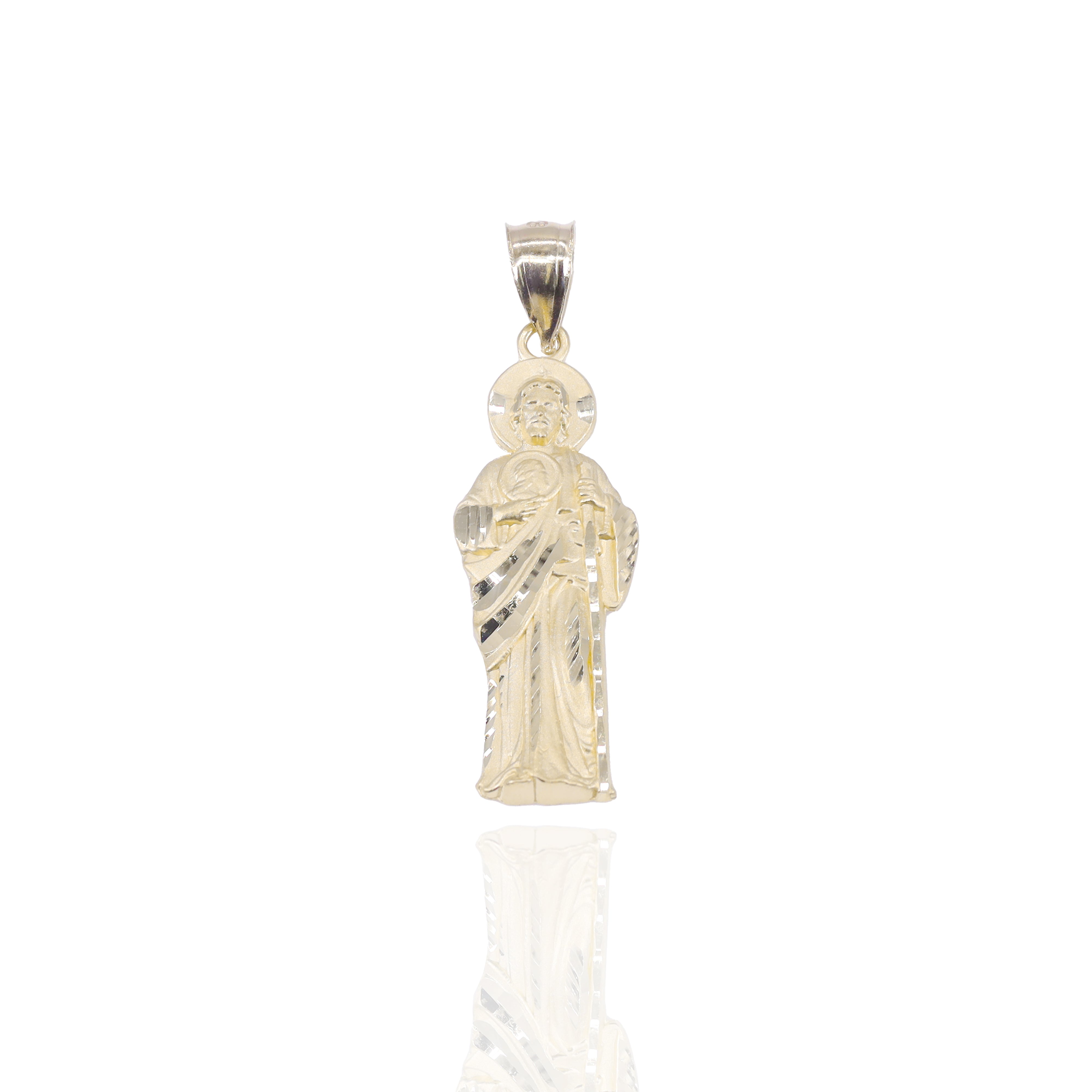 Sculptural Saint Jude Gold Pendant