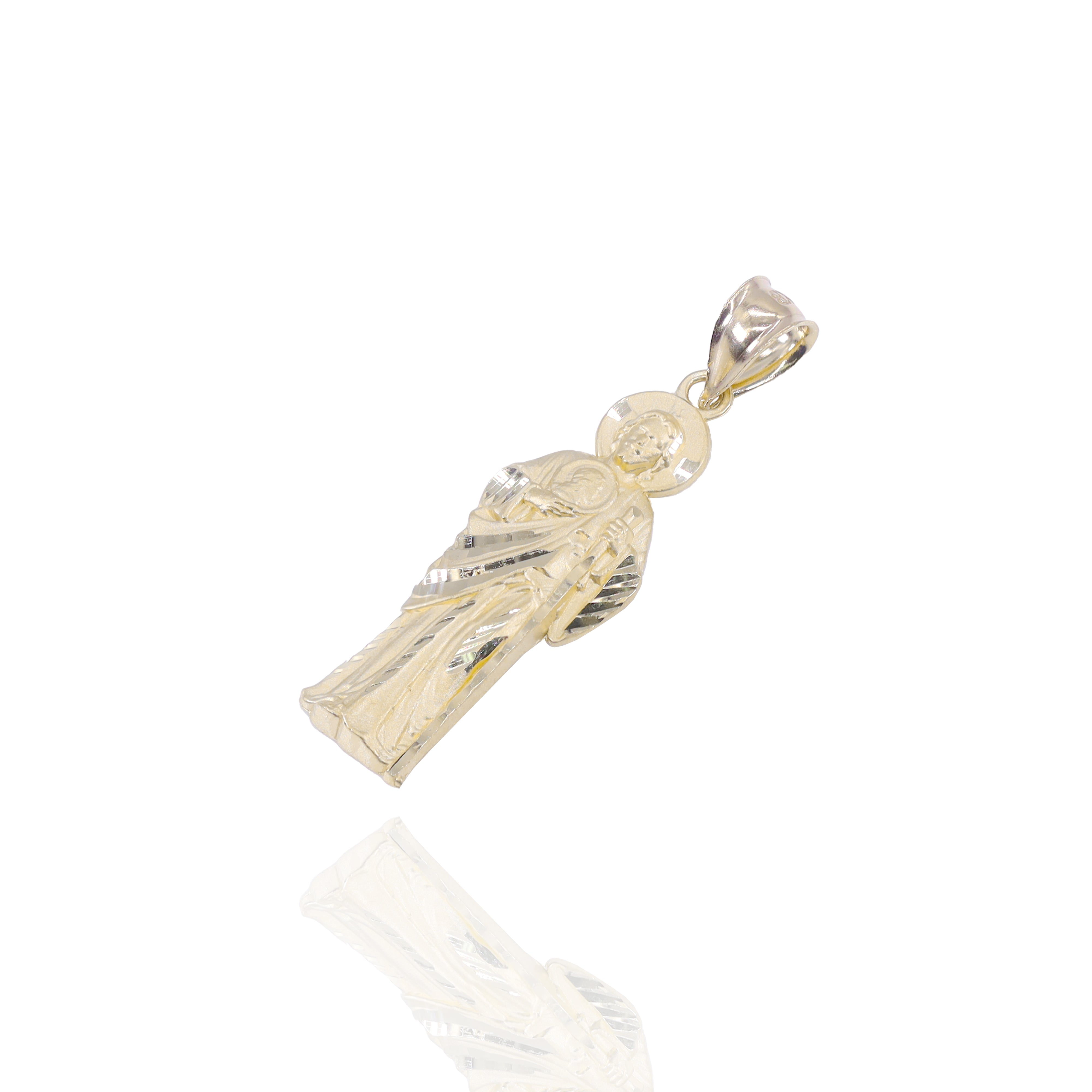 Sculptural Saint Jude Gold Pendant