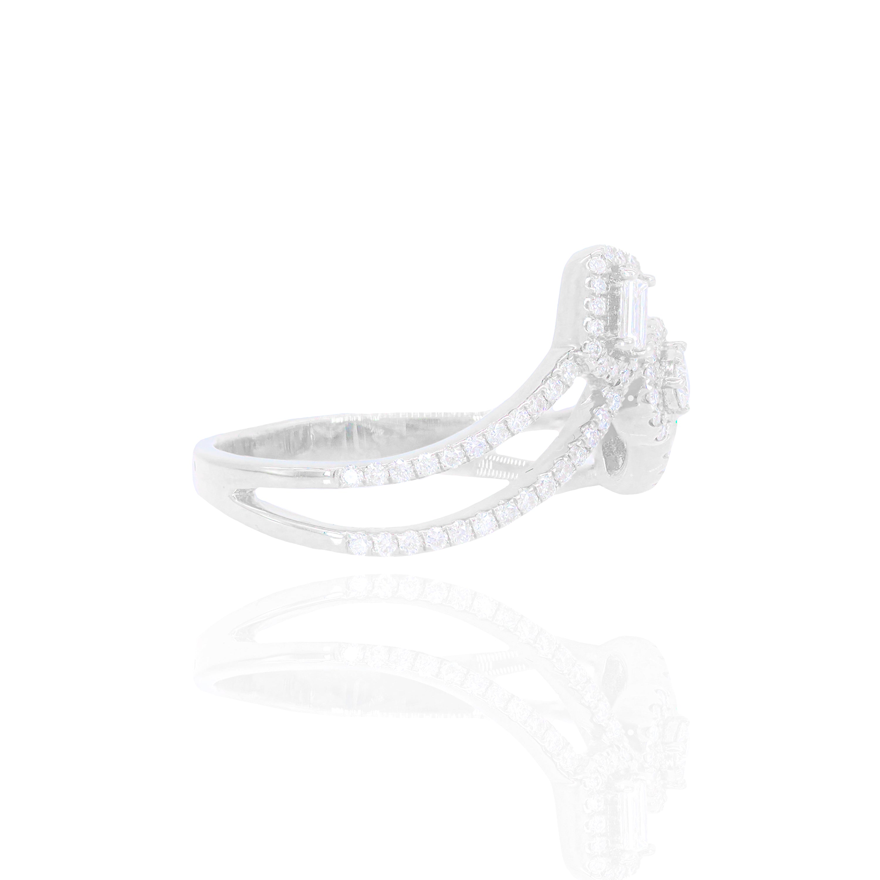 Abstract Marquise, Pear, & Emerald Shape Diamond Ring