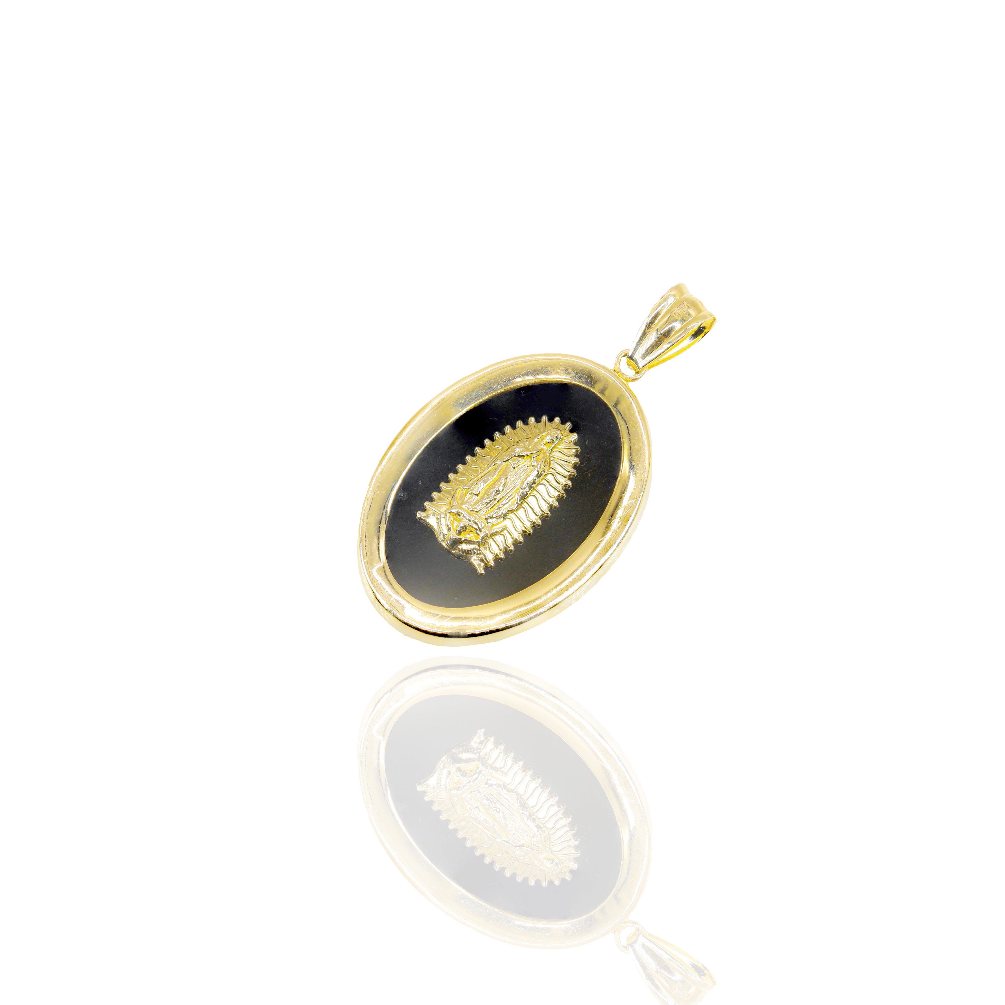 Black Onyx Virgin Mary Pendant