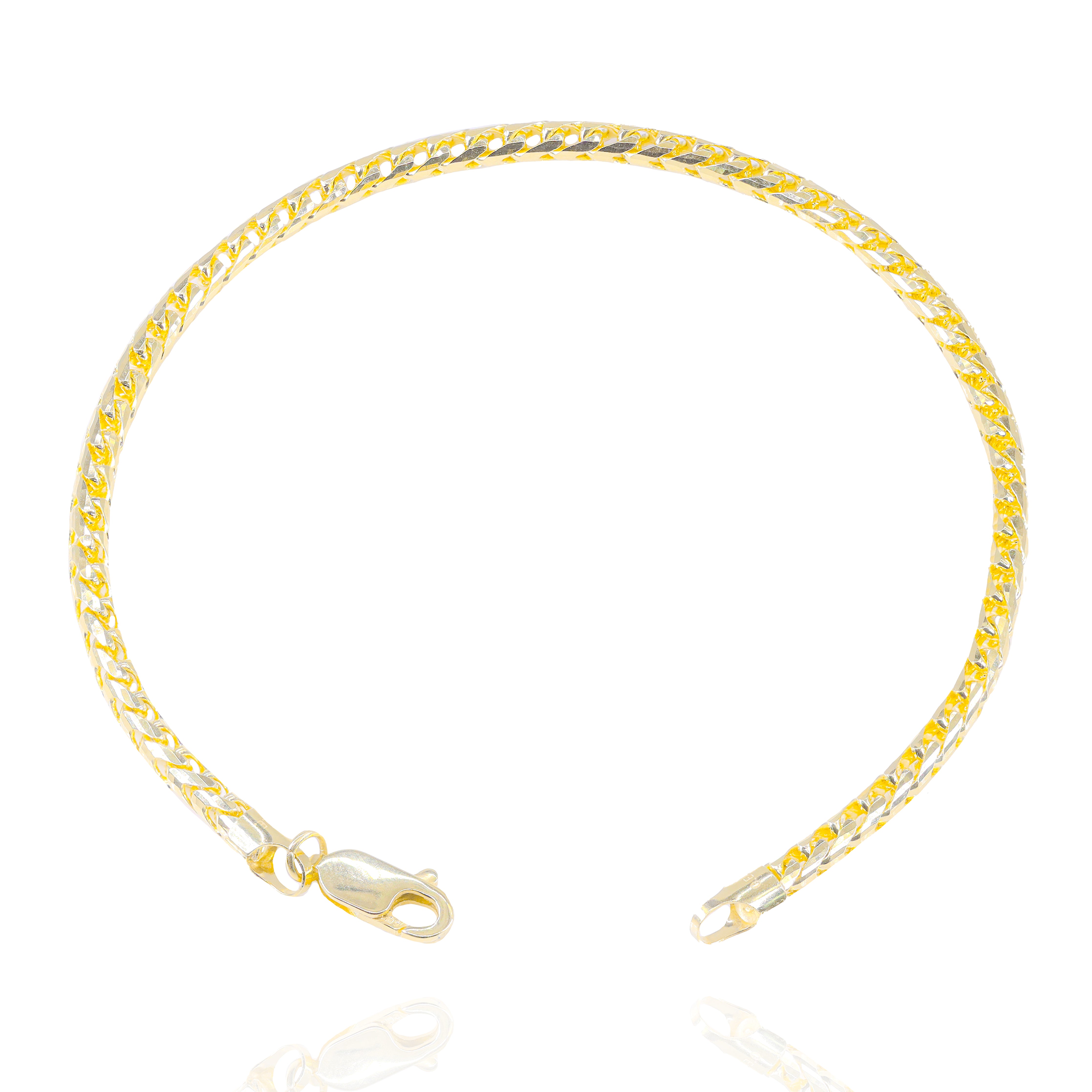 14KT Yellow Gold Solid Rounded Franco Gold Bracelet