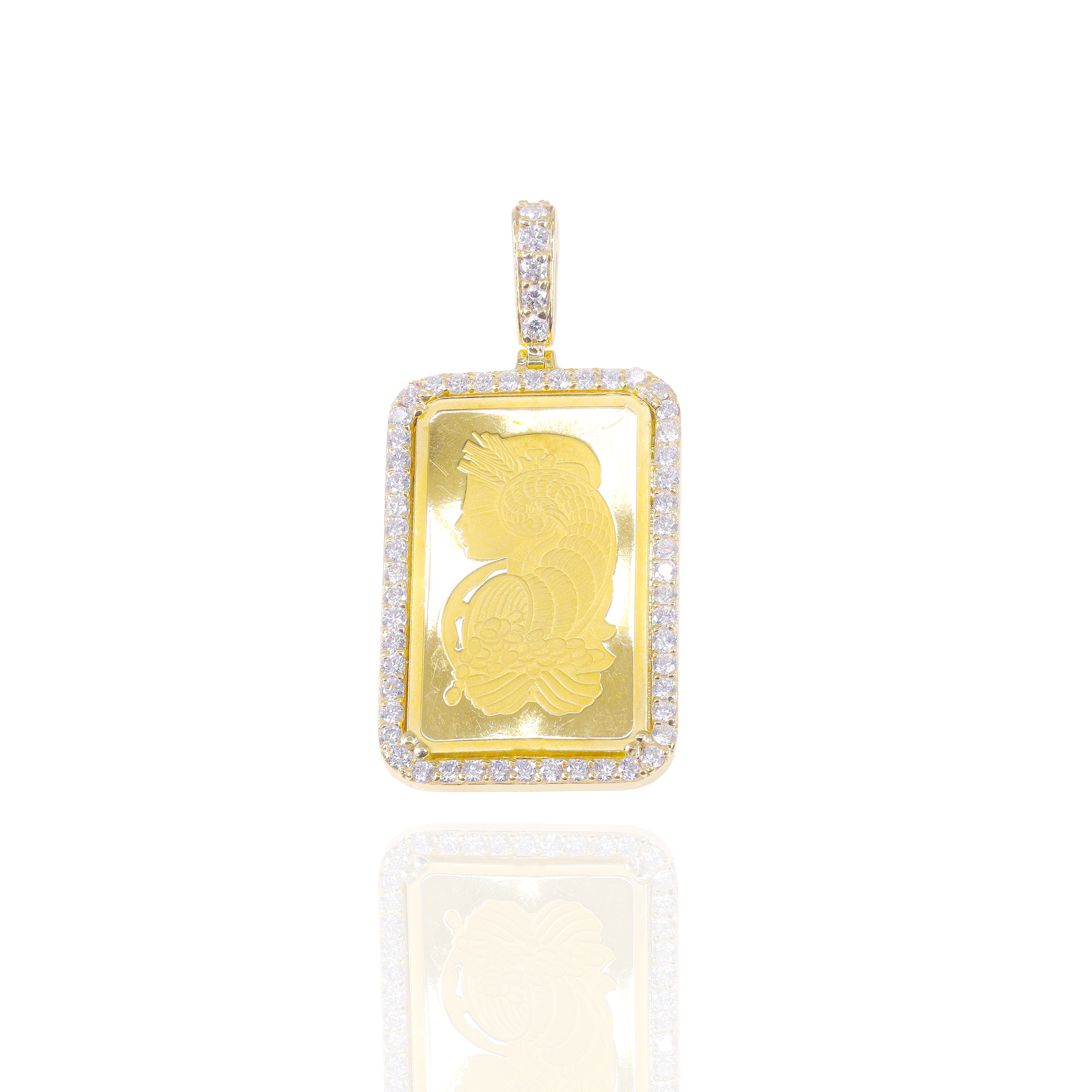 5g Gold Coin with Diamond Bezel Gold Pendant