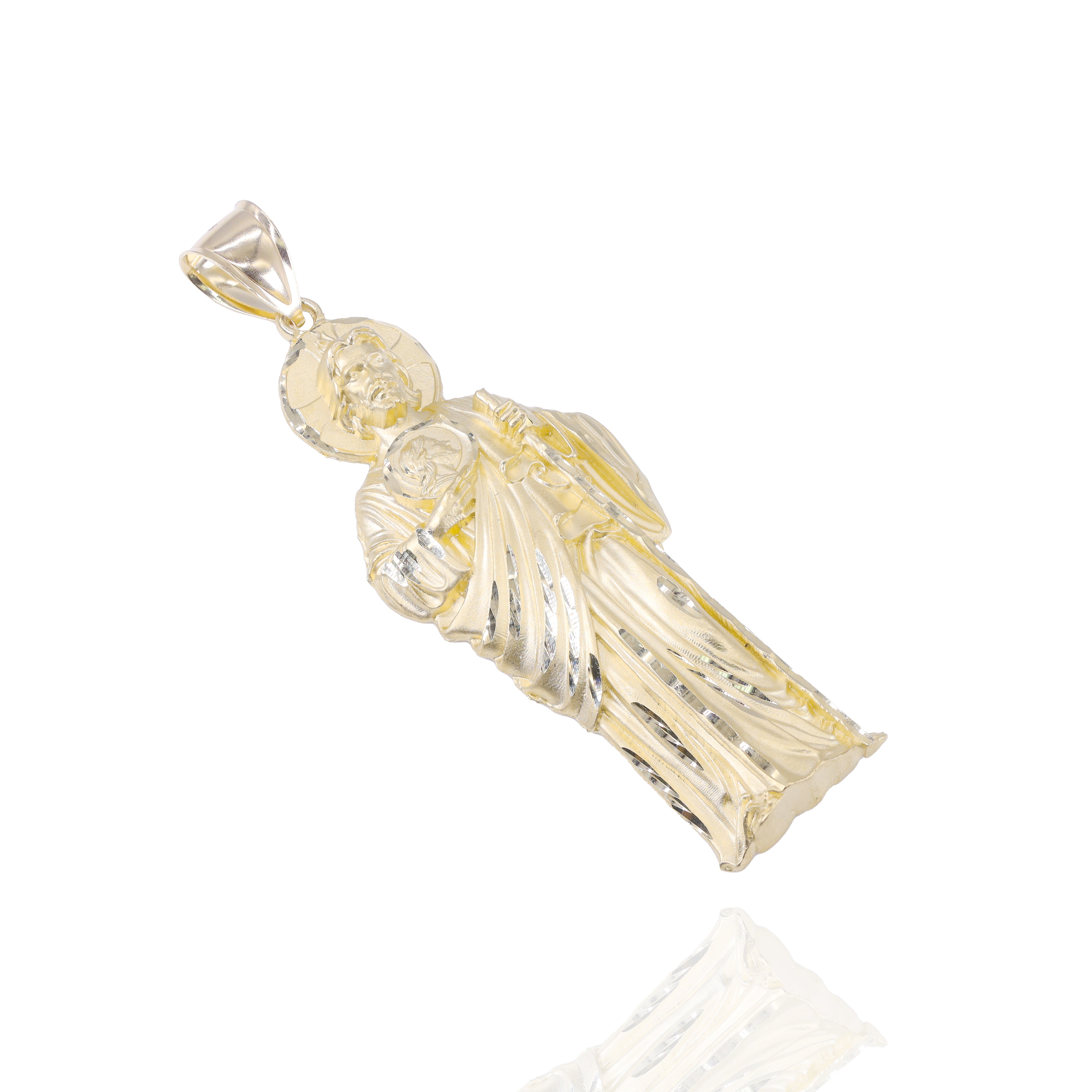 Sculptural Saint Jude Gold Pendant