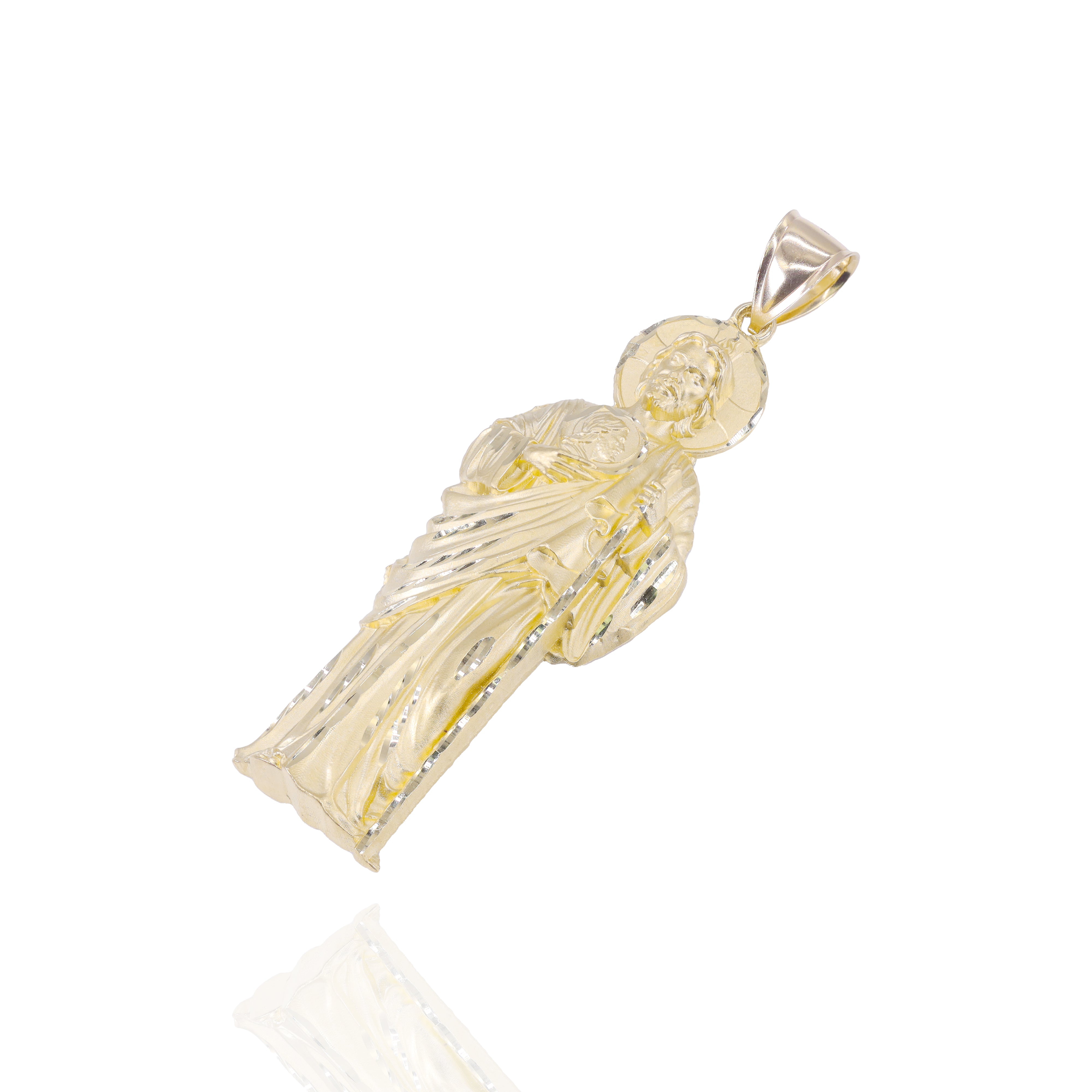 Sculptural Saint Jude Gold Pendant