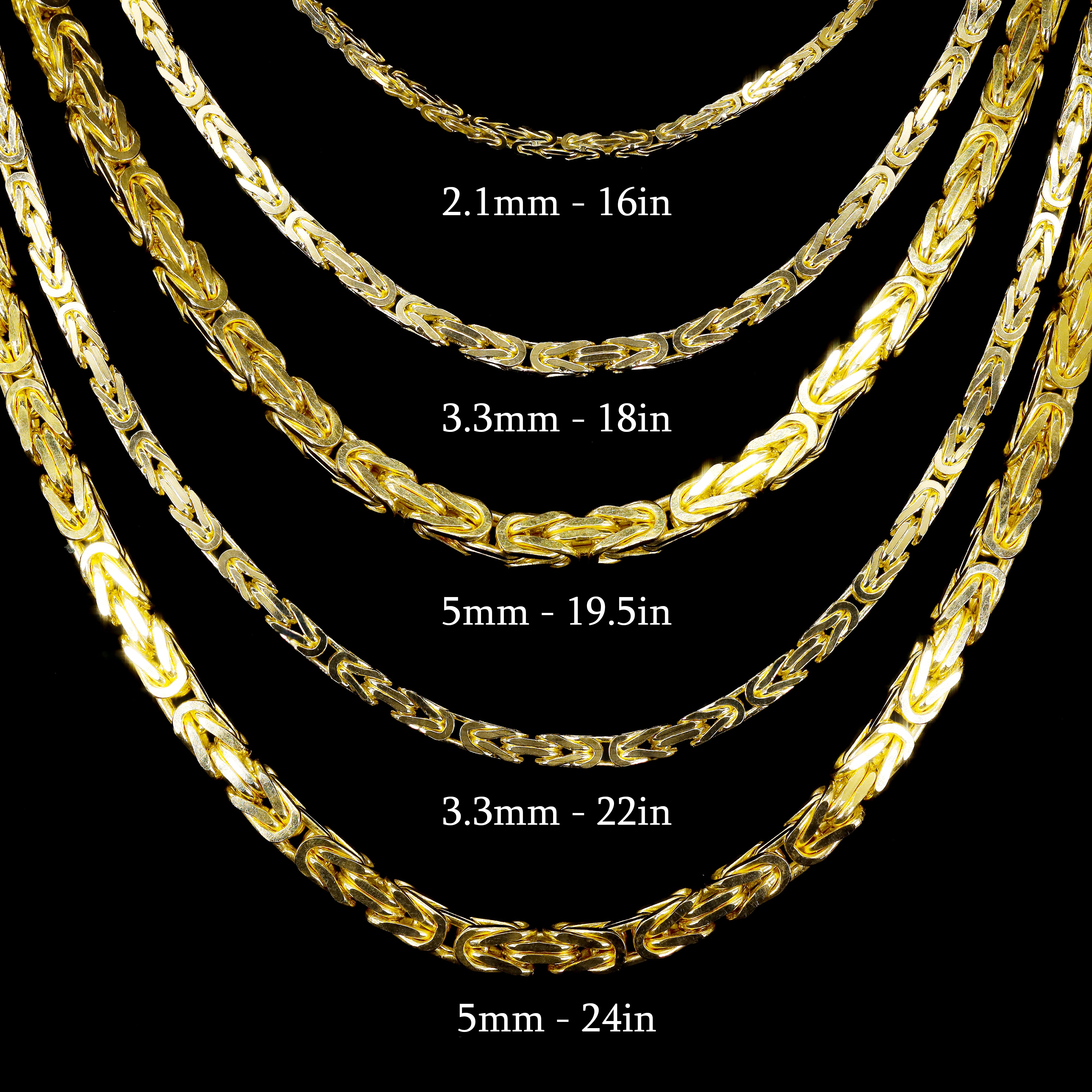 14KT Solid Byzantine Gold Chain