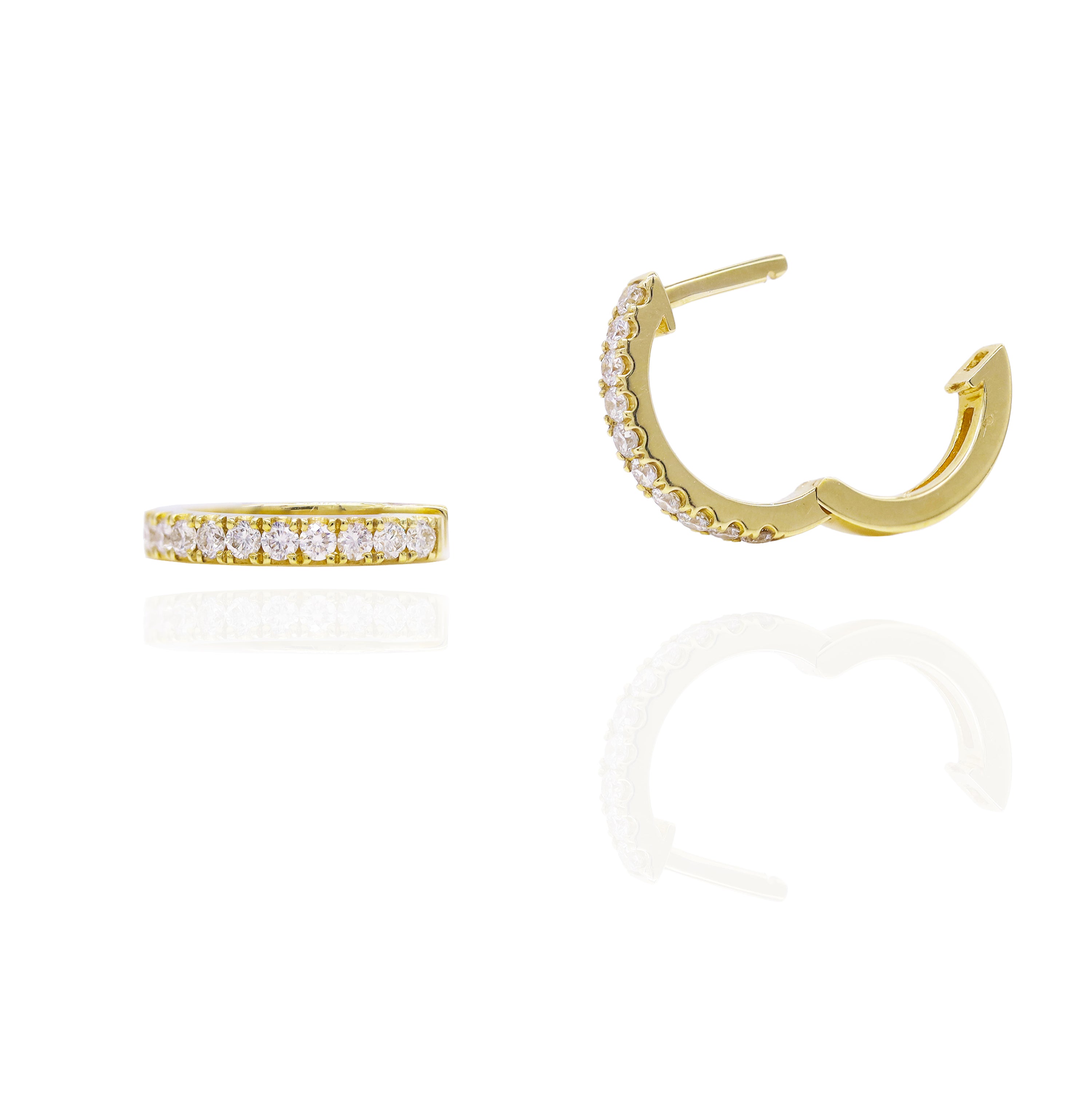 Small Diamond Prong Set Hoops