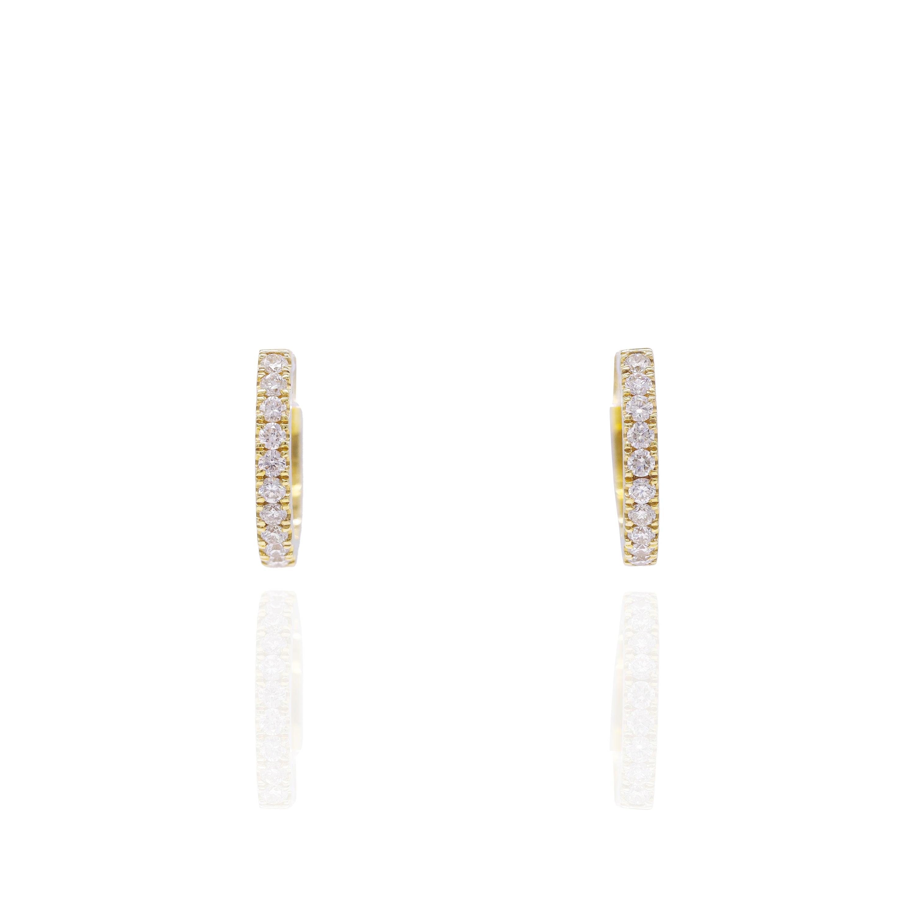 Small Diamond Prong Set Hoops