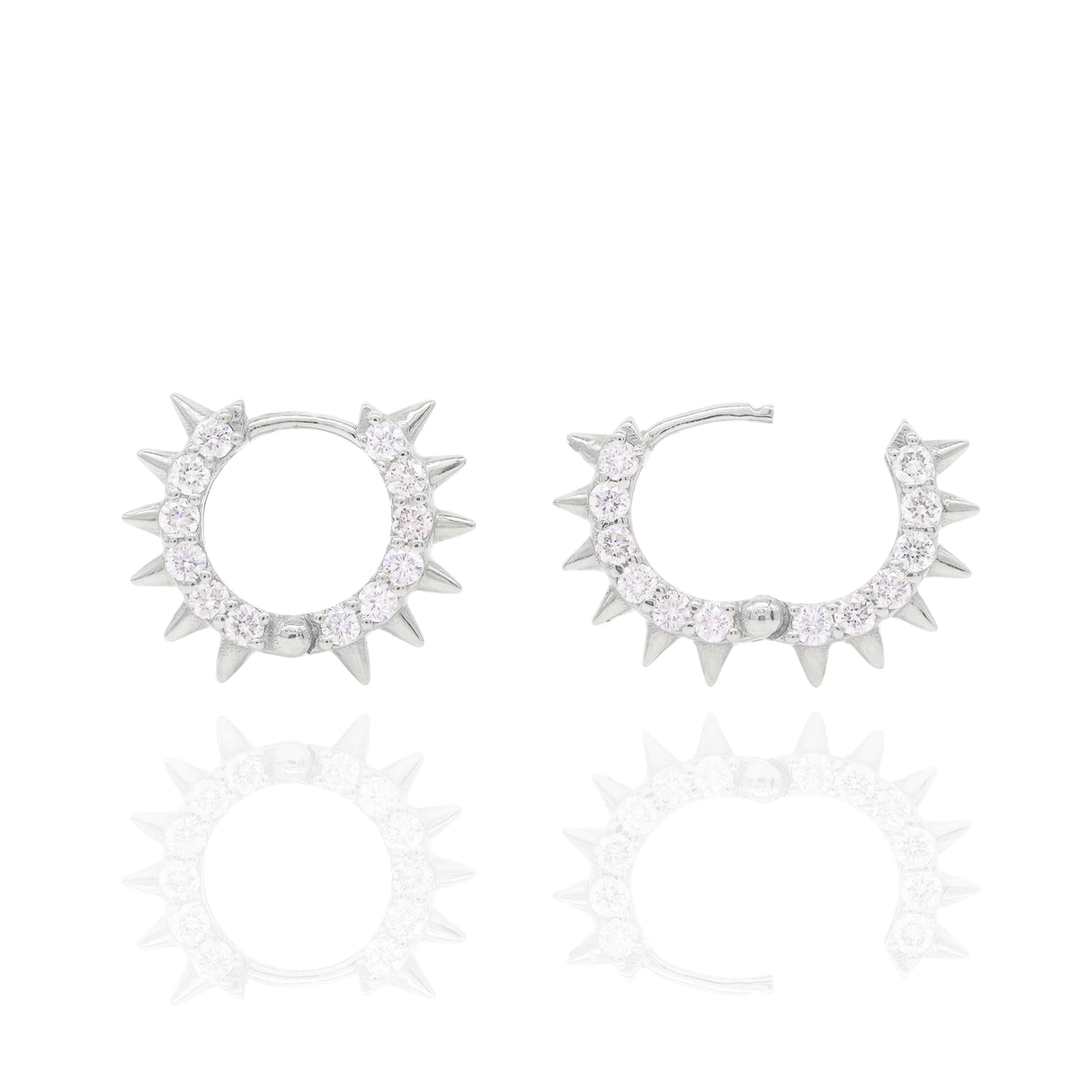Jagged Diamond Hoop Earrings
