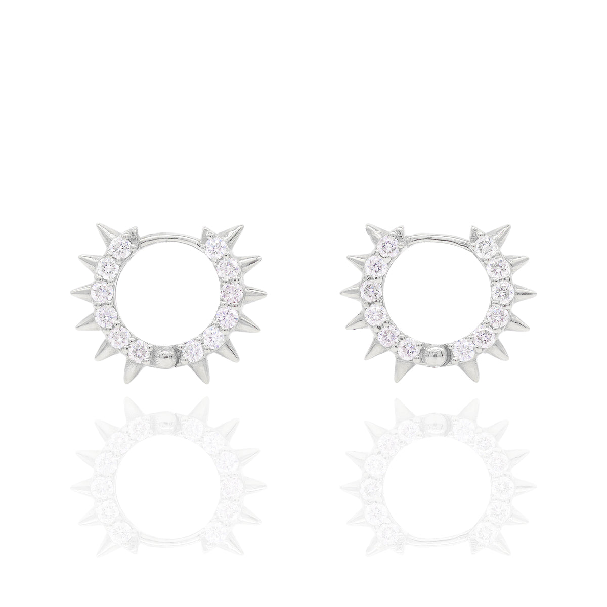 Jagged Diamond Hoop Earrings