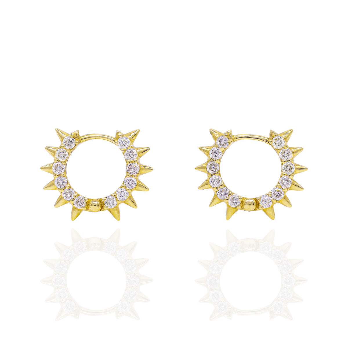 Jagged Diamond Hoop Earrings