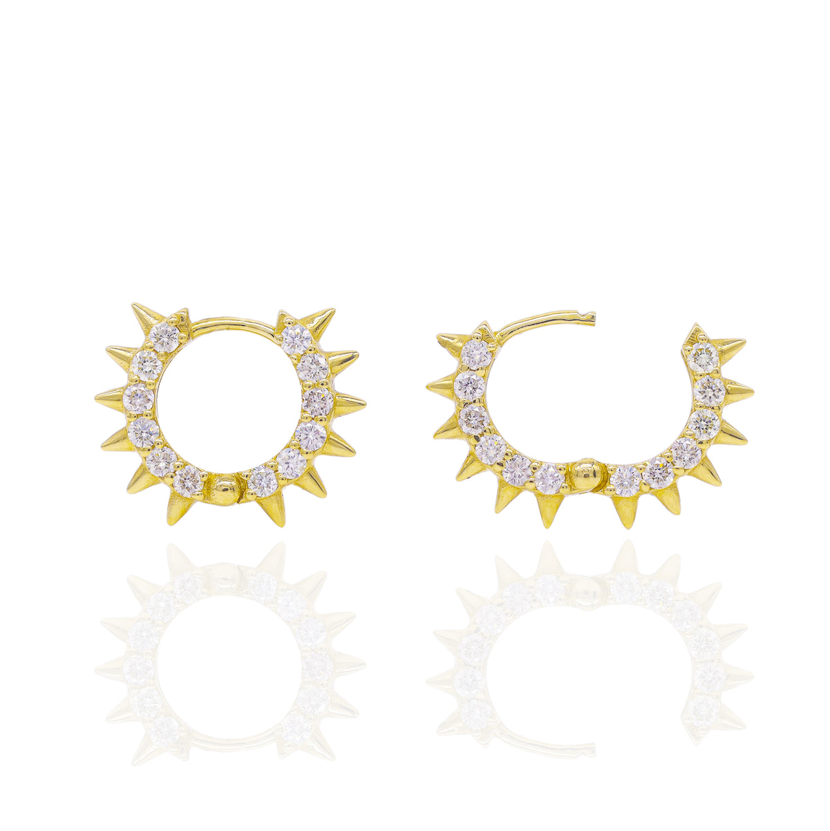 Jagged Diamond Hoop Earrings