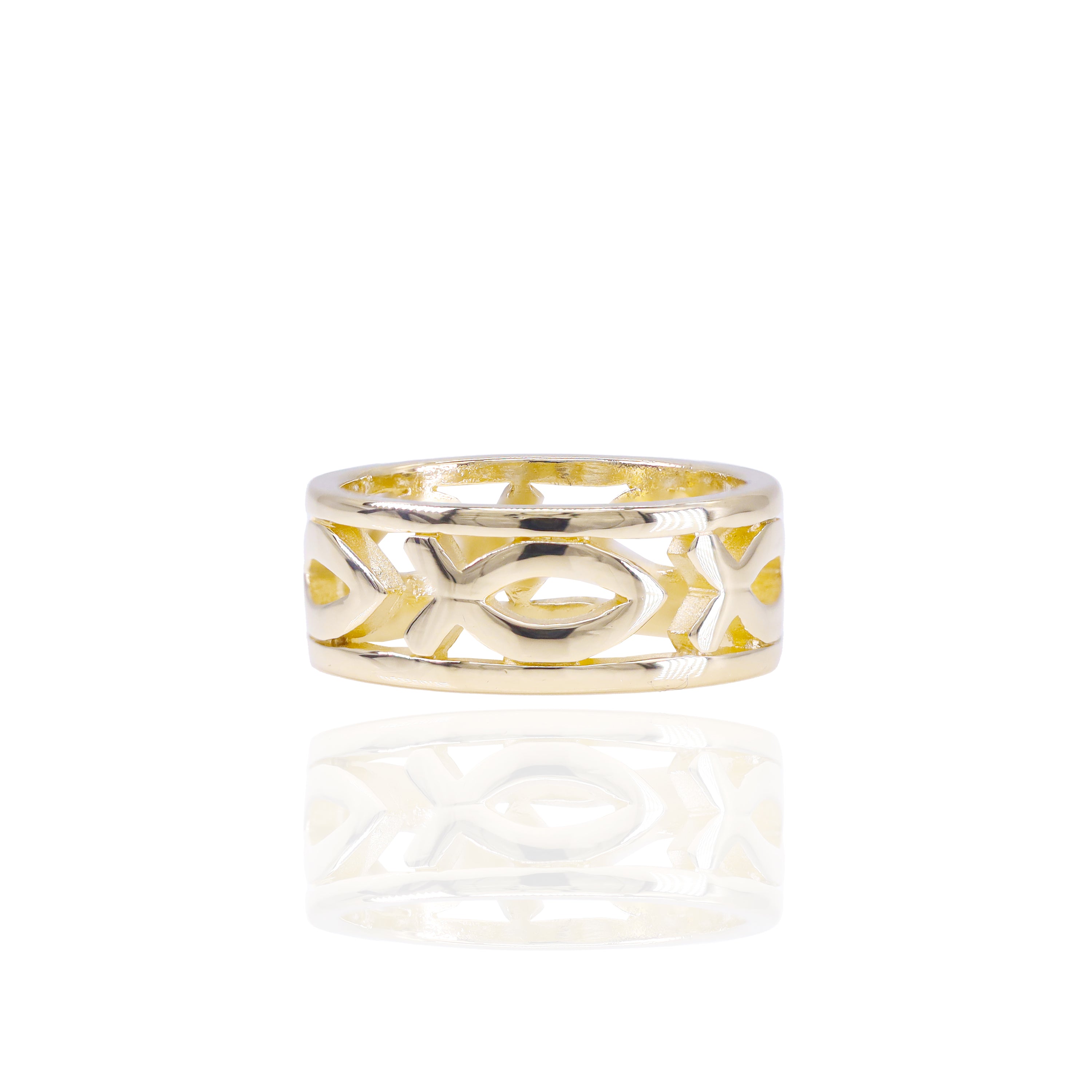 14KT Solid Gold Ichthys Gold Band