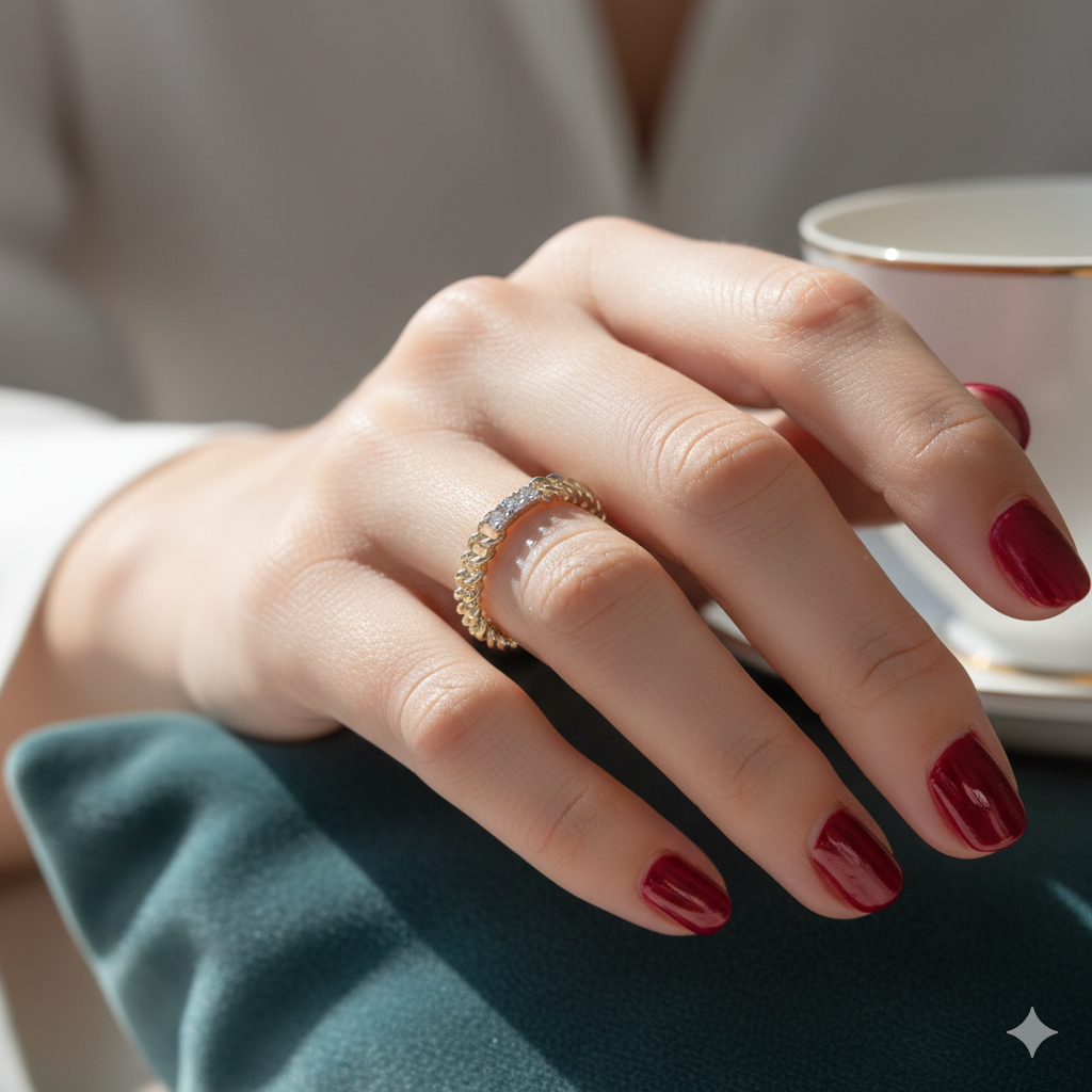 Cuban Link 3 Center Round Diamond Ring Band