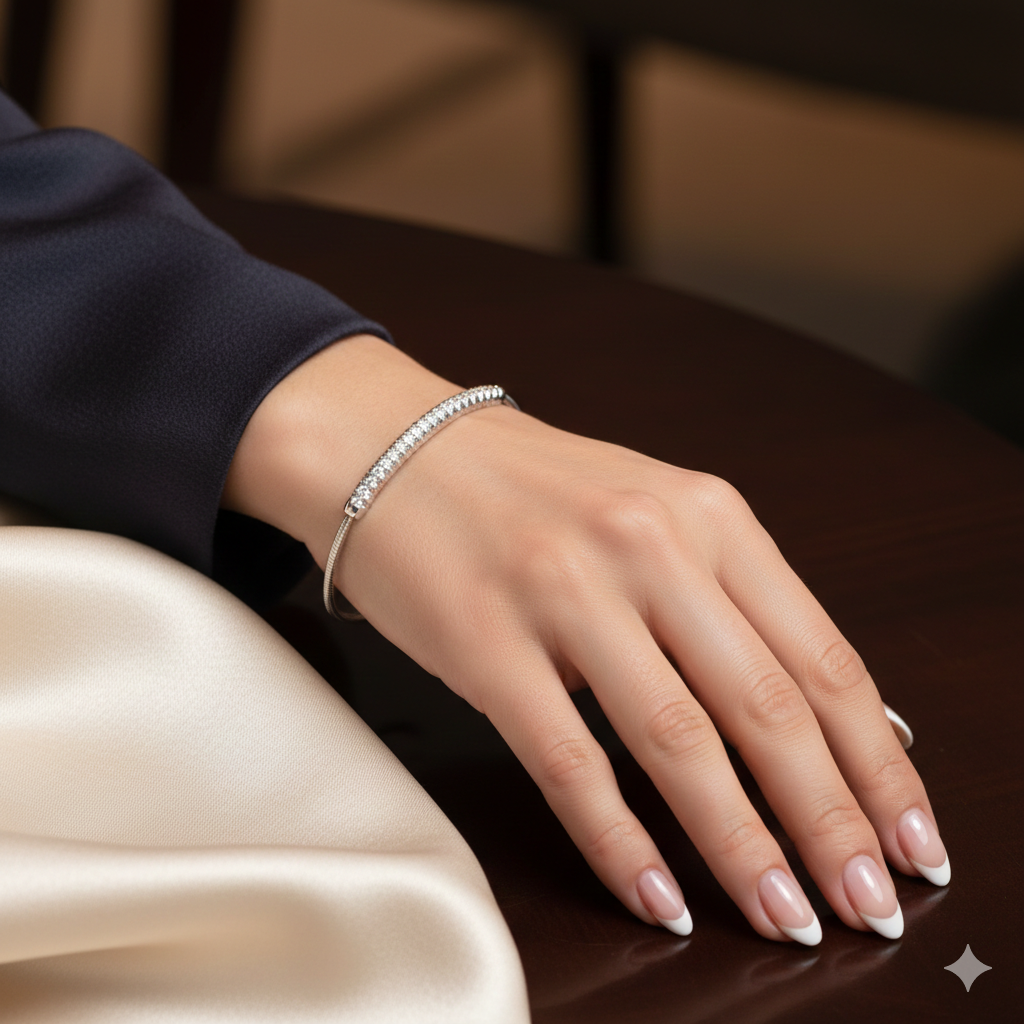 Wire Diamond Bangle