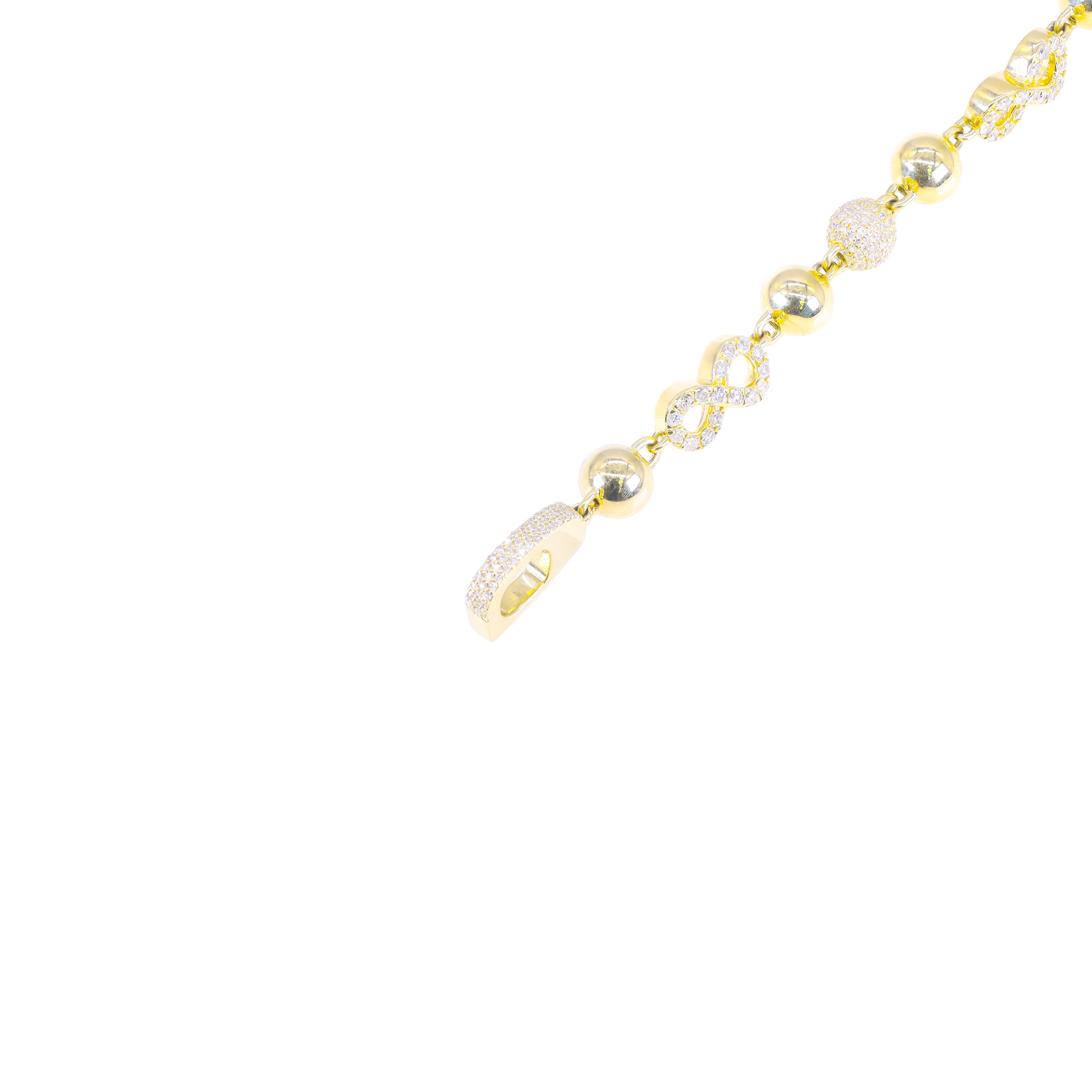 Clover/Infinity Ball Link Diamond & Gold Bracelet