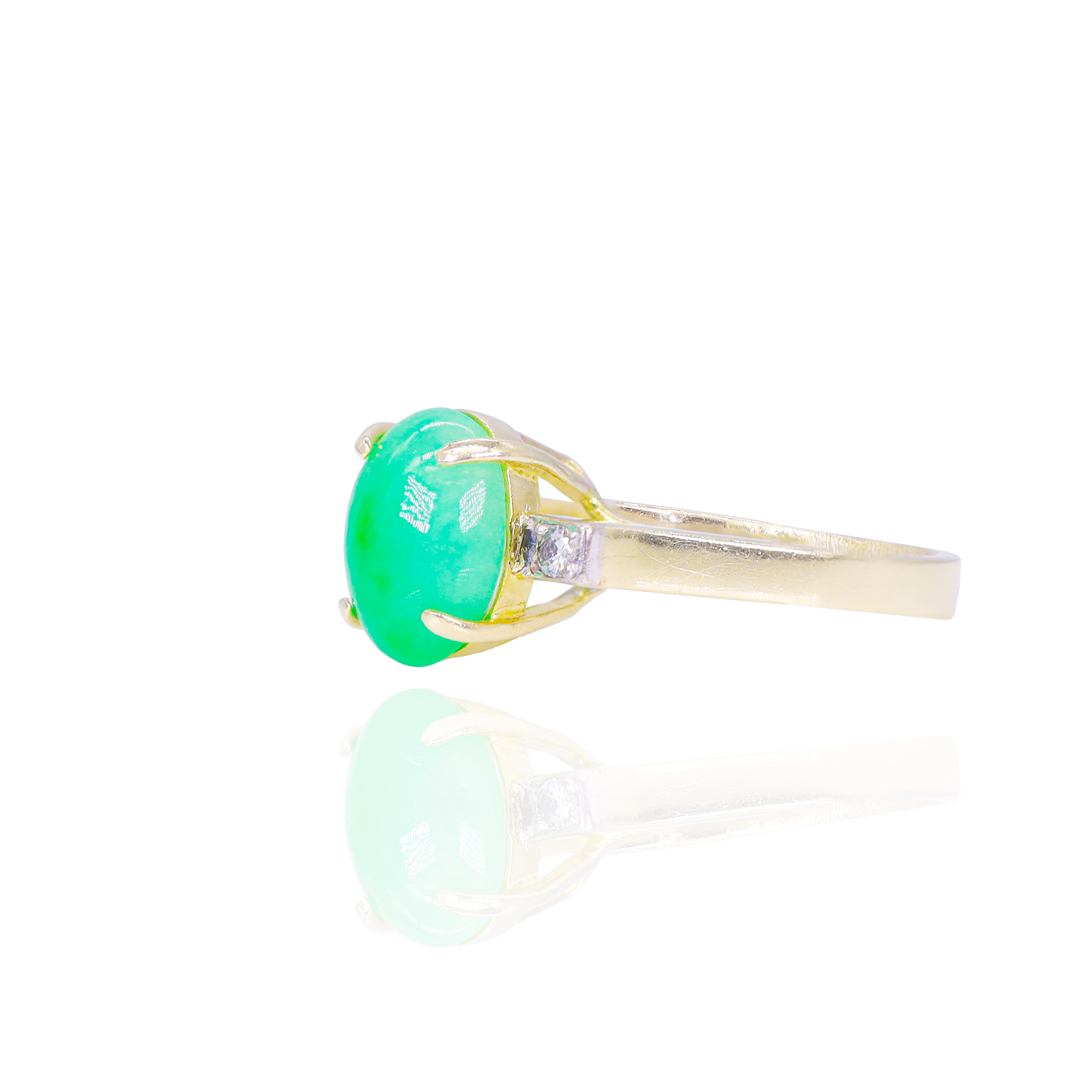 Jade Gold Diamond Ring