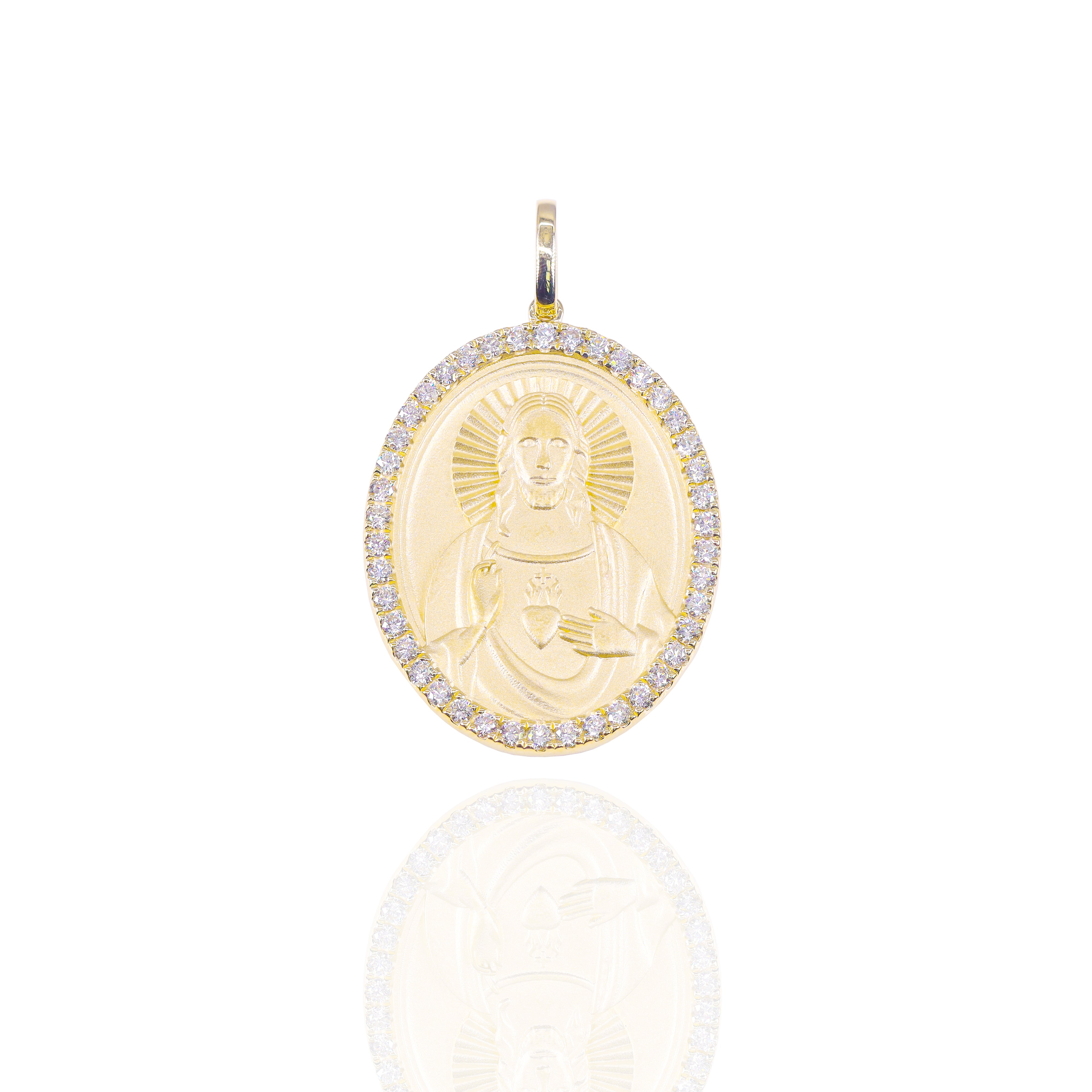 Sacred Heart of Jesus Diamond Charm Pendant