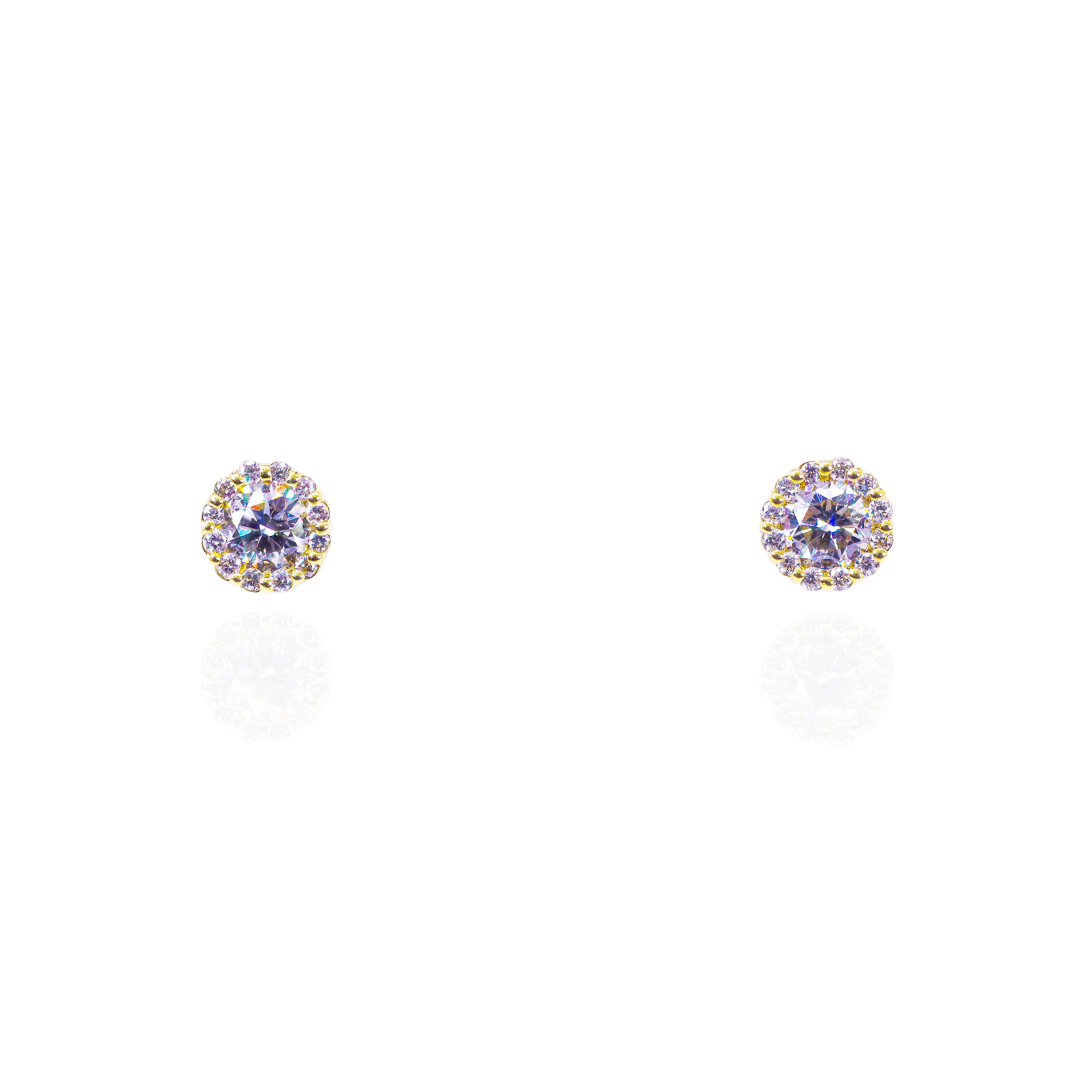 Bezel Set Solitare Diamond Earrings