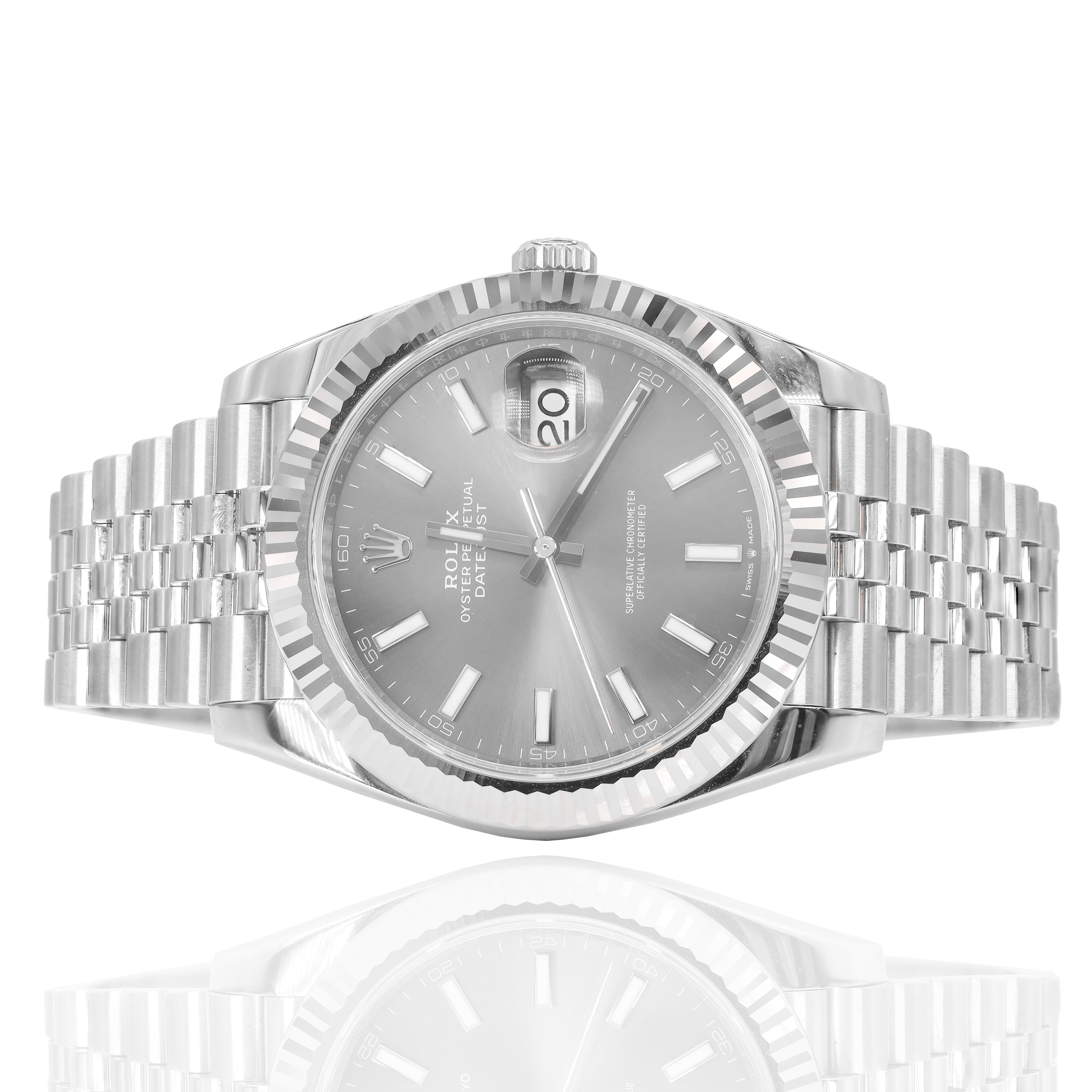 Rolex 126334 DateJust 41mm Slate Grey Dial Fluted Bezel