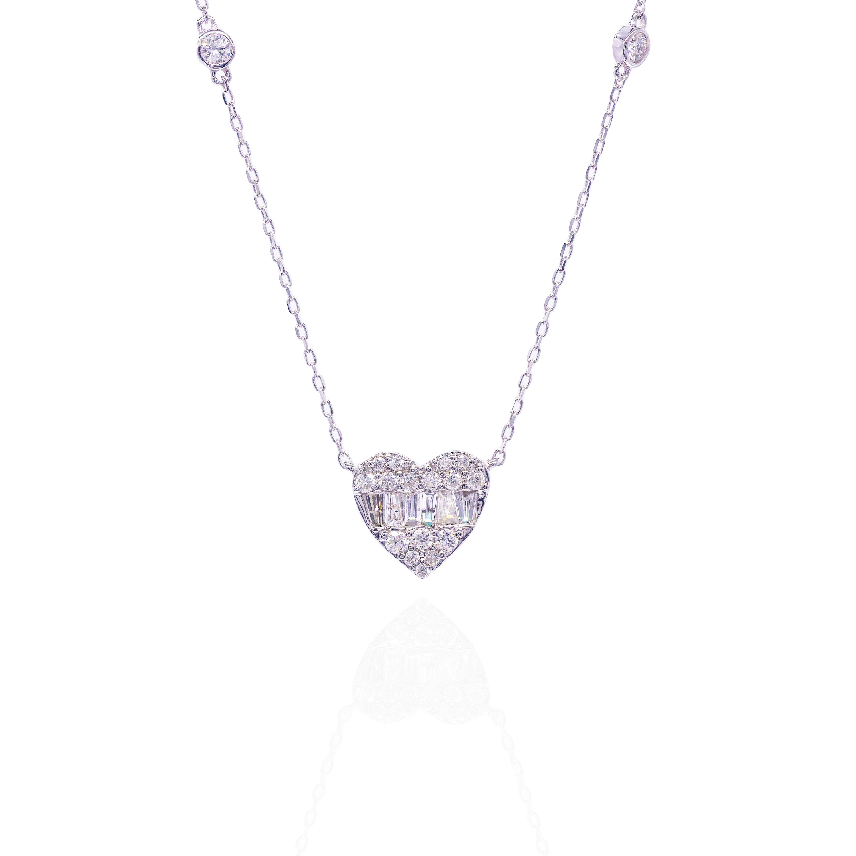 Diamond by The Yard Diamond Baguette Heart Chain