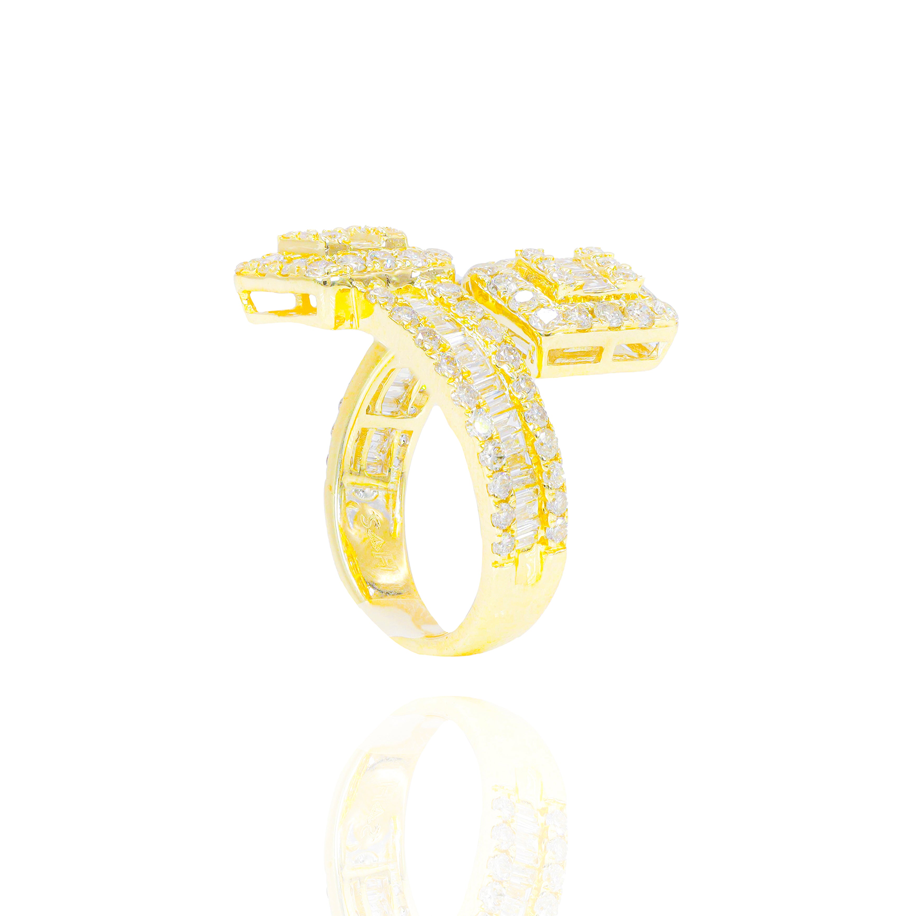 Wrapped Baguette Diamond Ring