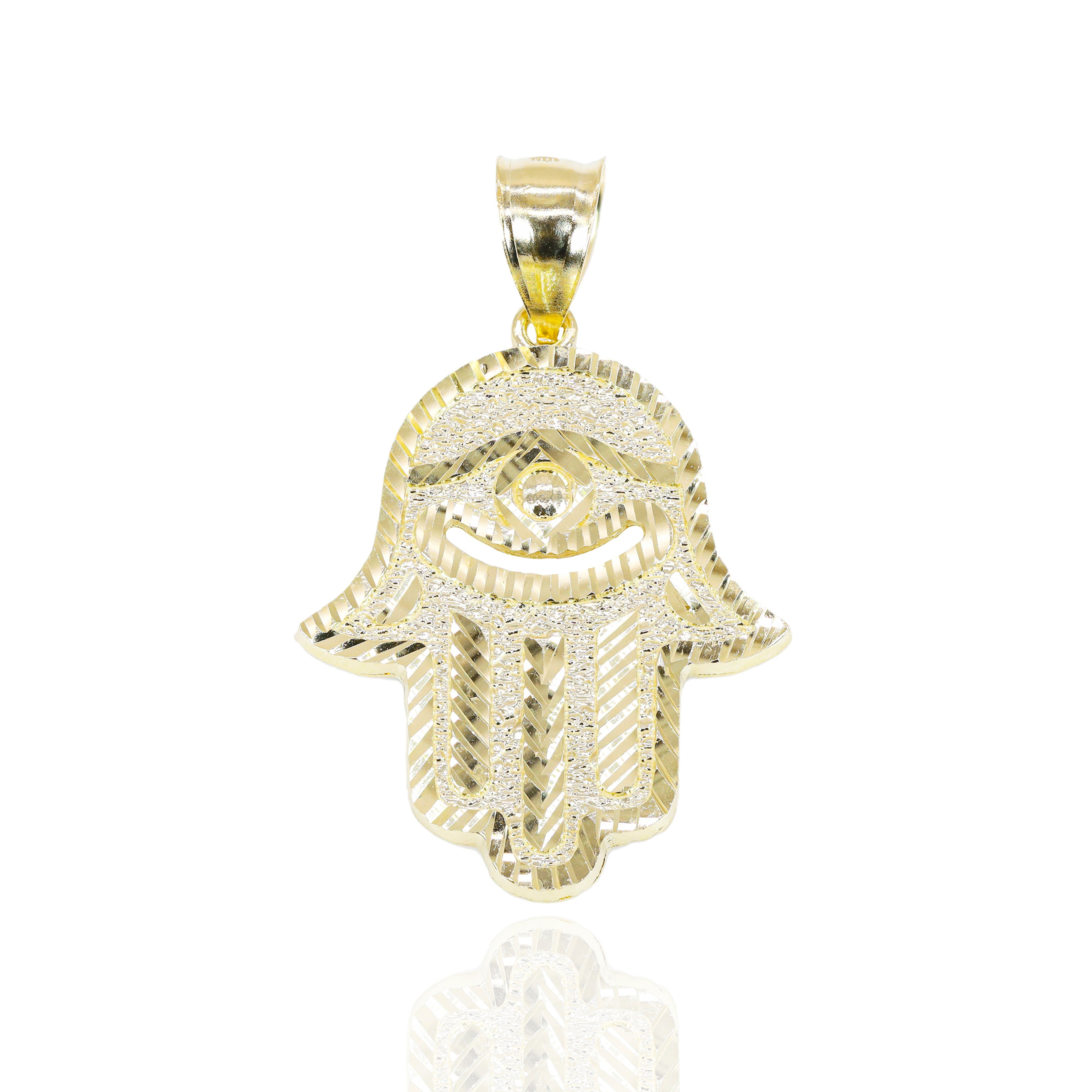 Hamza Hand Solid Gold Pendant