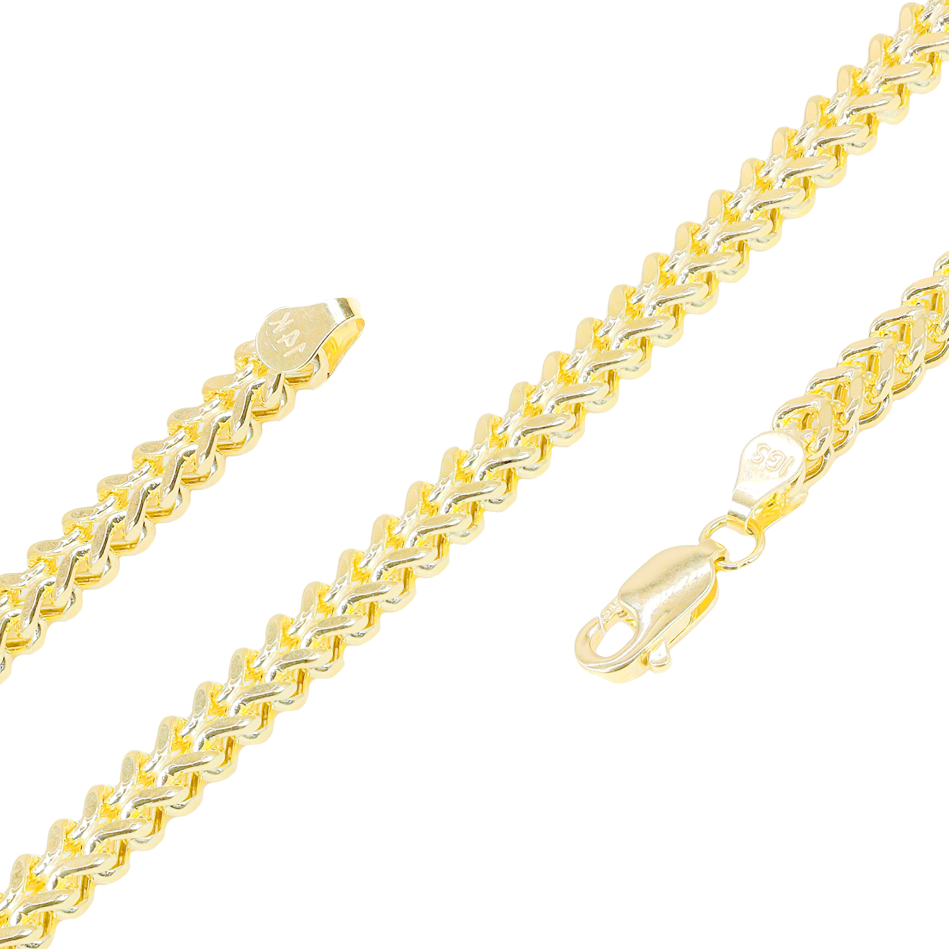 10KT Semi-Solid Square Franco Yellow Gold Chain