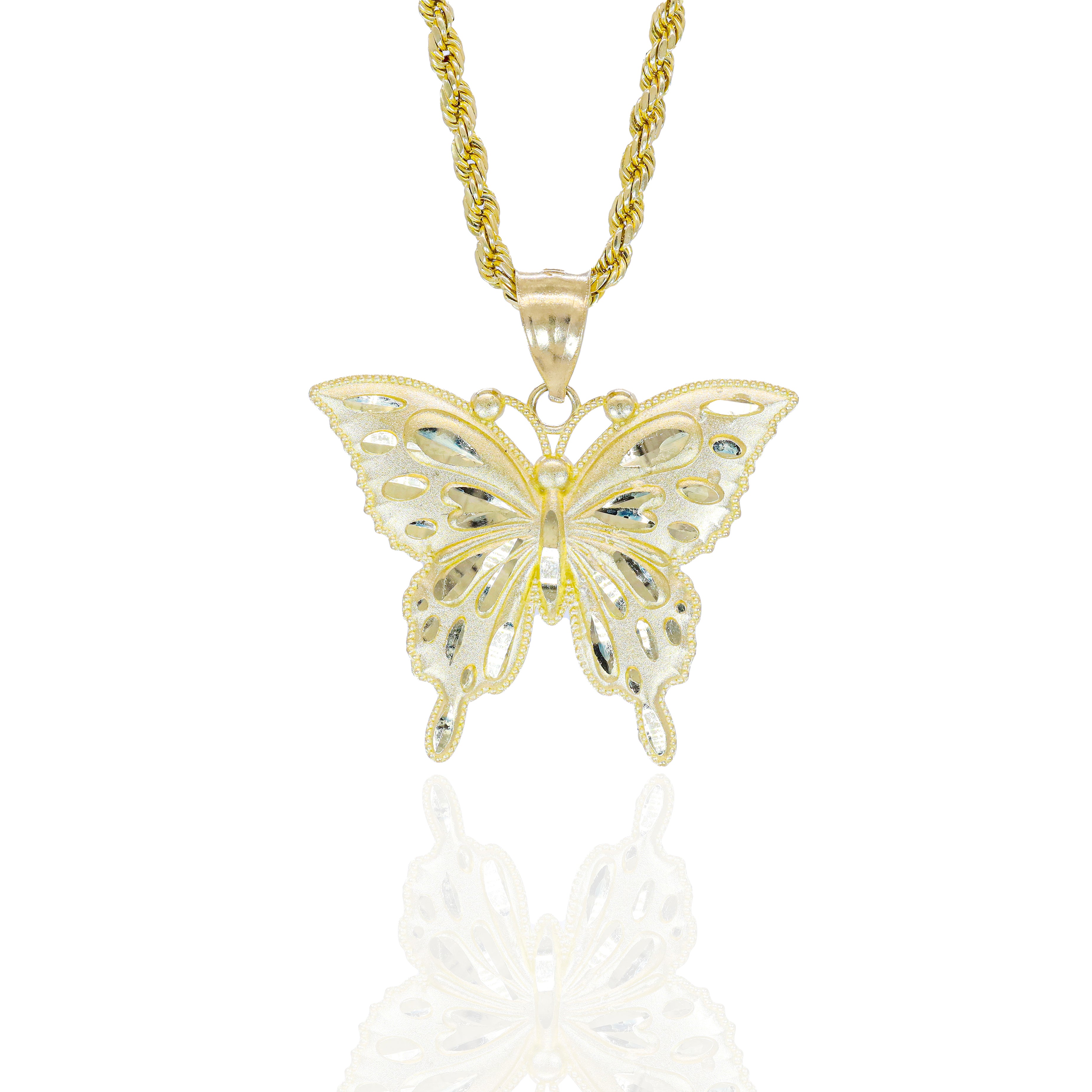 Gold butterfly pendant