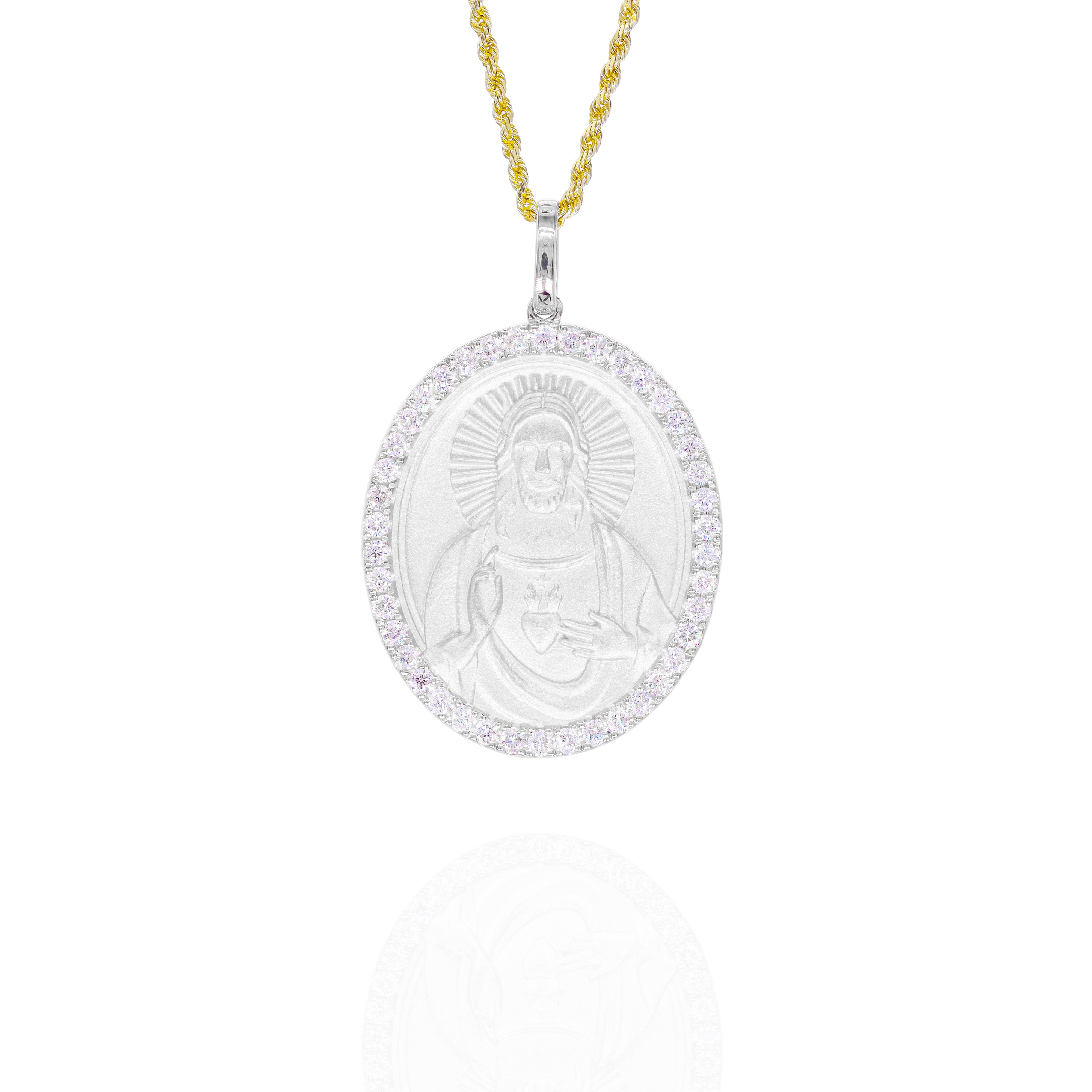 Sacred Heart of Jesus Diamond Charm Pendant