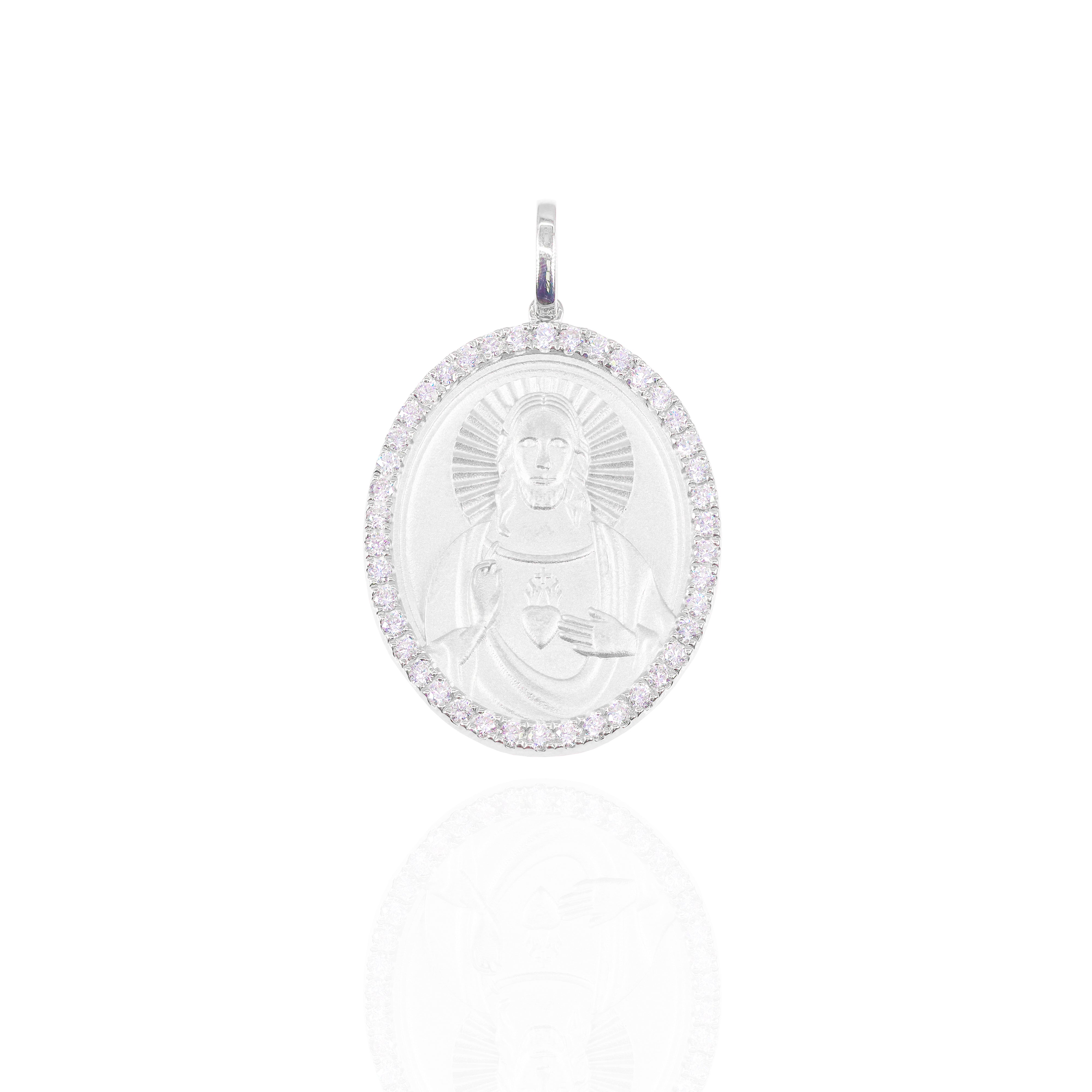 Sacred Heart of Jesus Diamond Charm Pendant