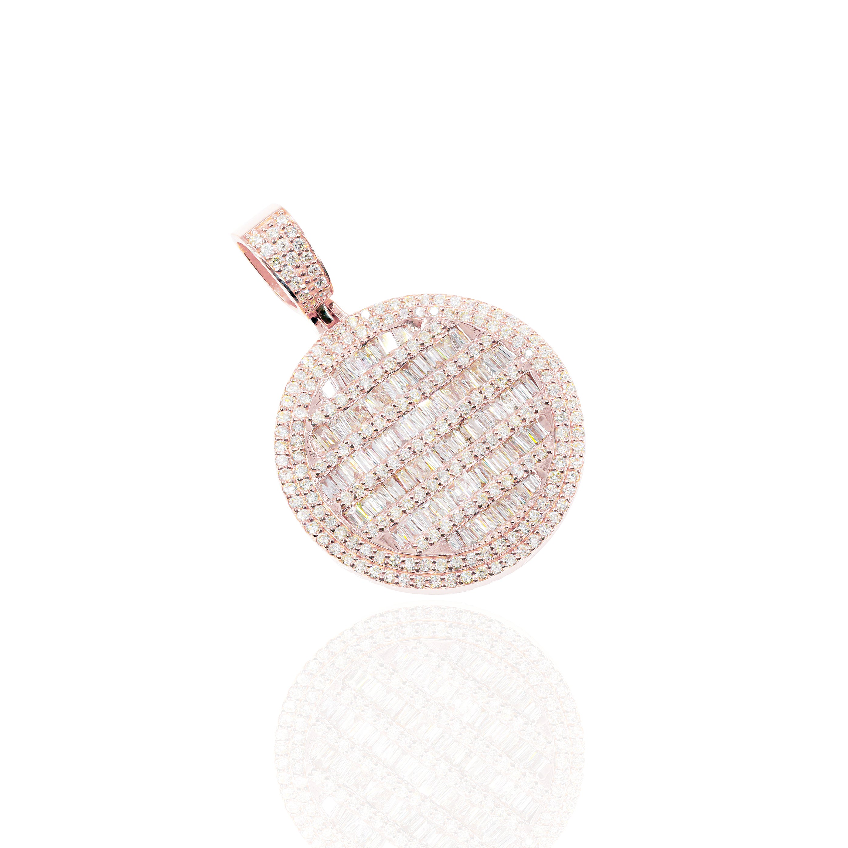 Baguette Circle Tag Pendant (Large)