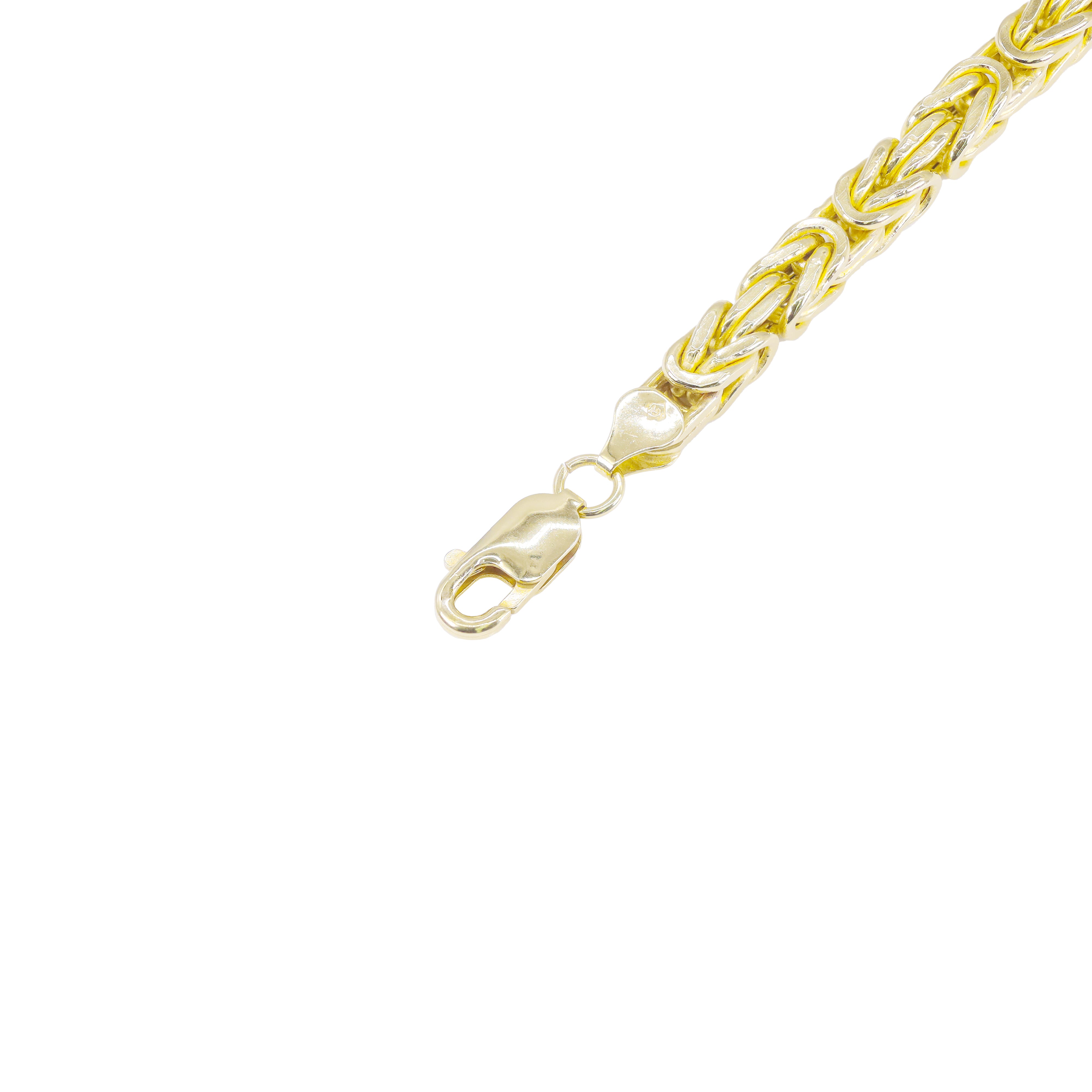 14KT Yellow Gold Semi-Solid Byzantine Solid Gold Bracelet