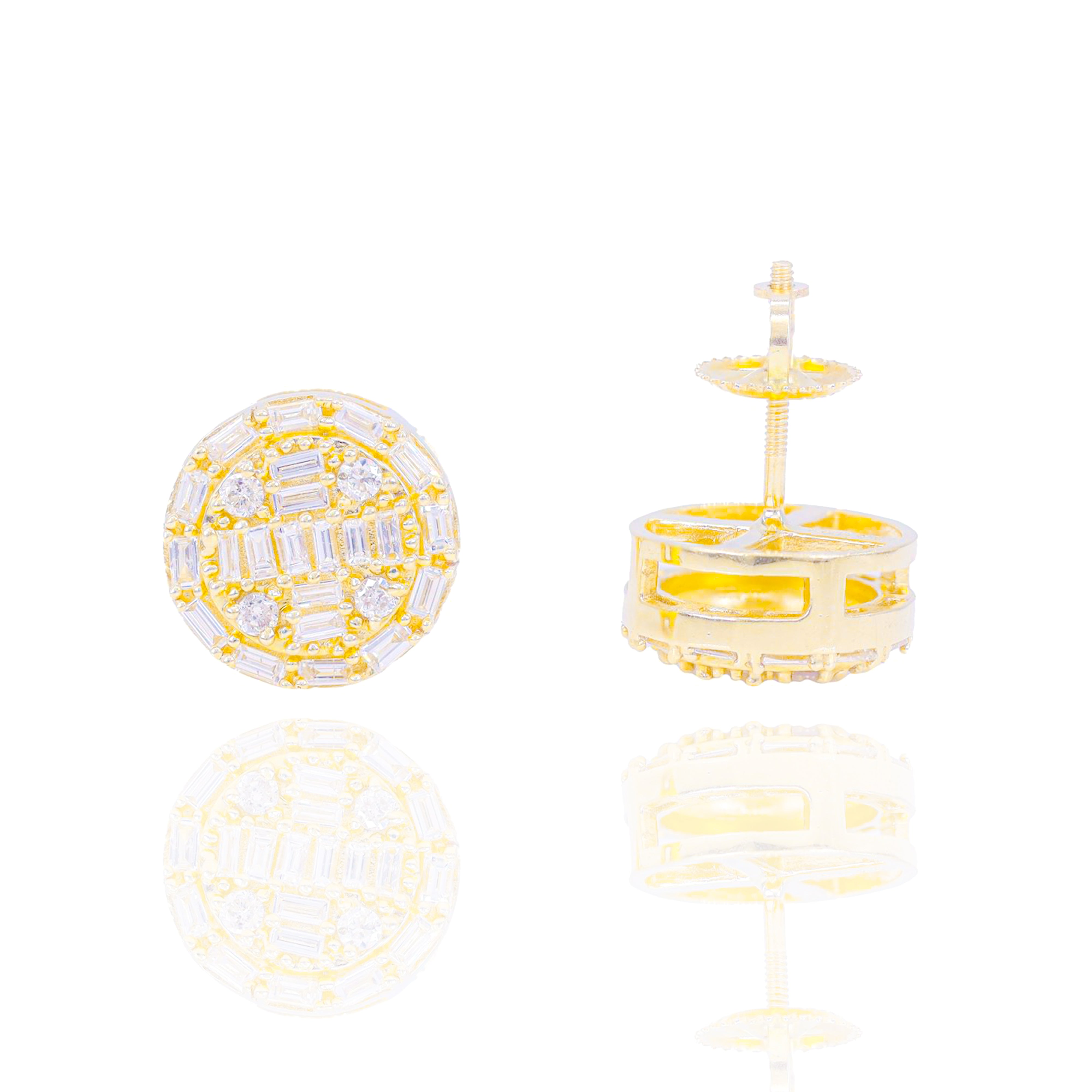 Baguette Diamond Border Earrings
