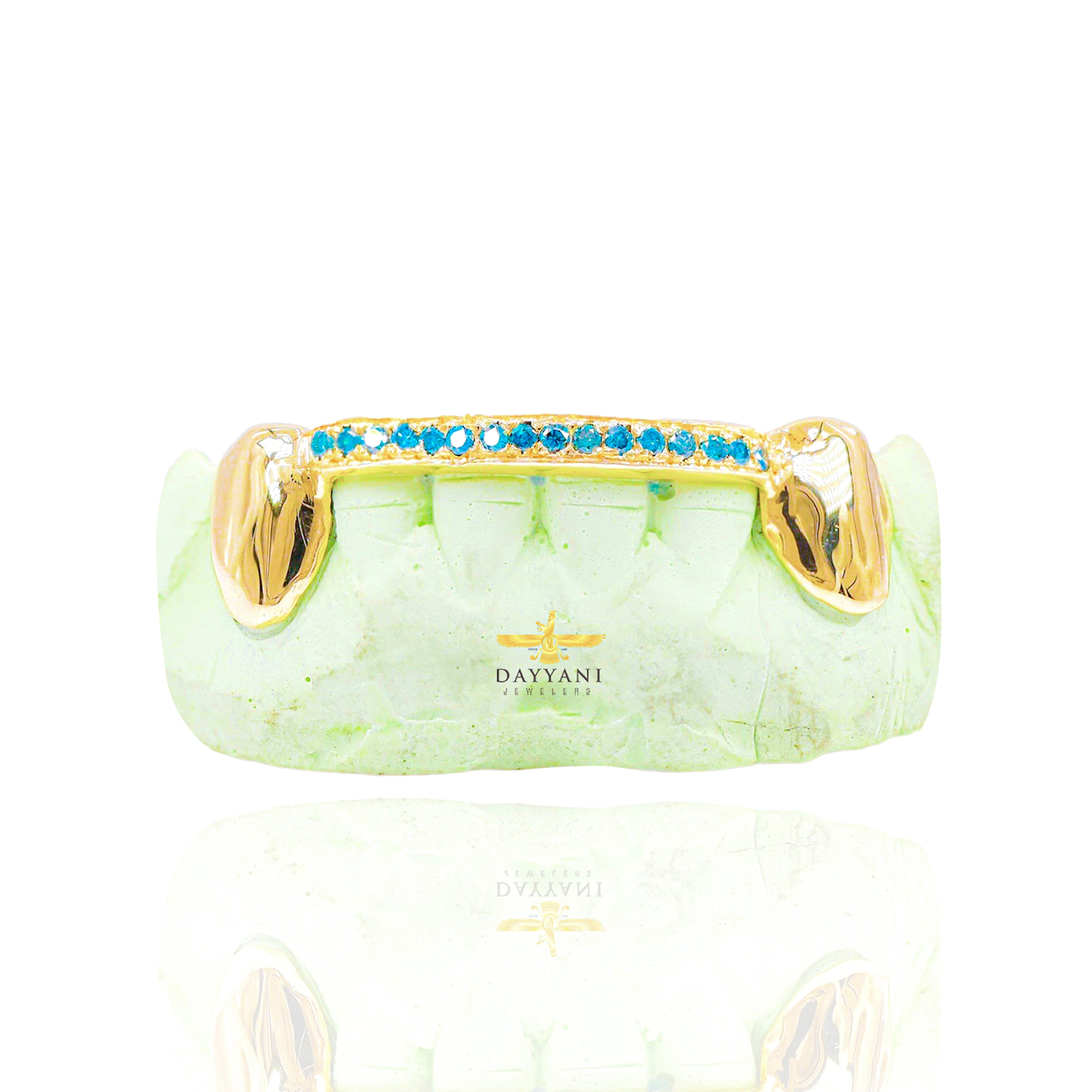 Custom ANY COLOR Gemstone One Row Bar Gold Grillz