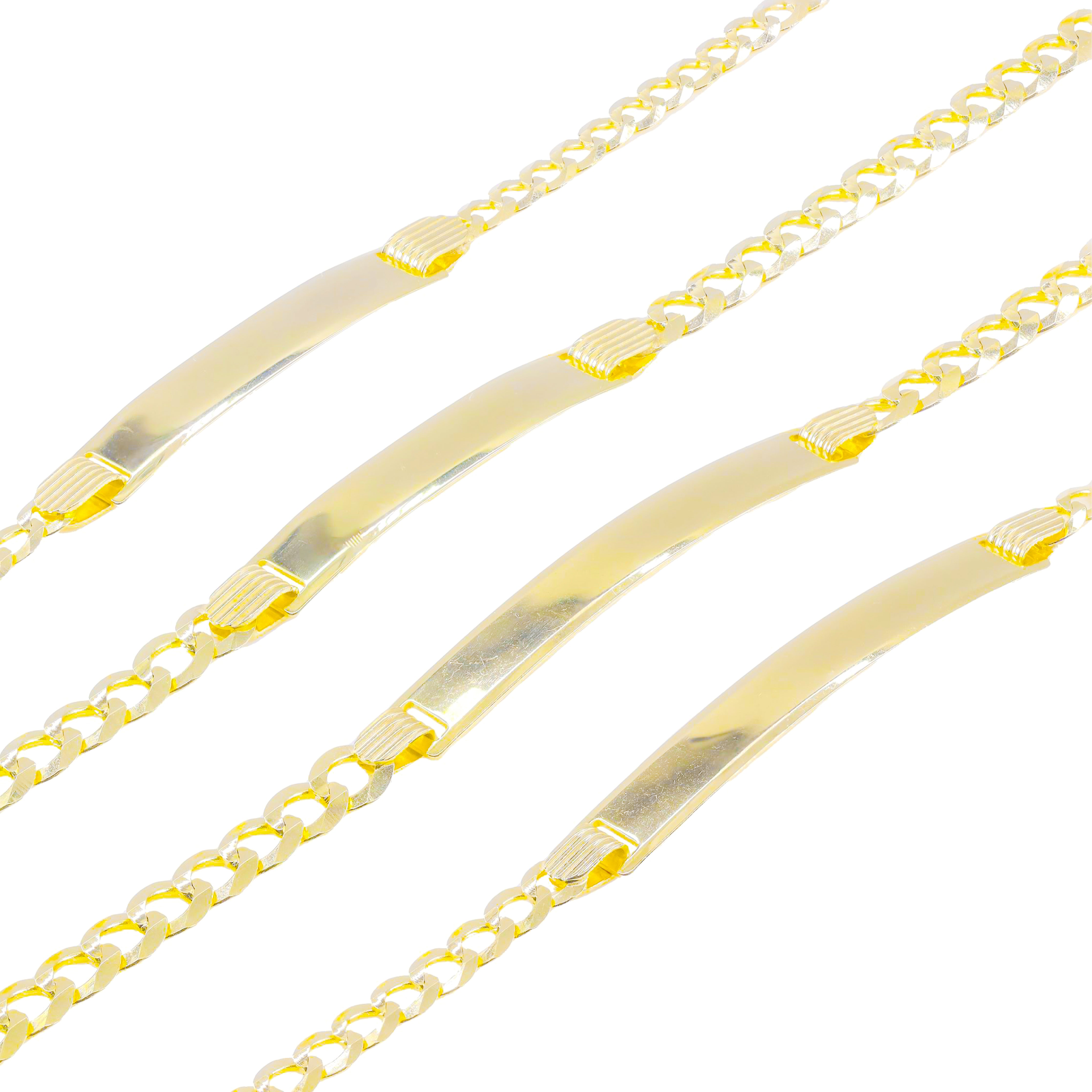 14KT Solid Yellow Gold ID Tag Bracelet