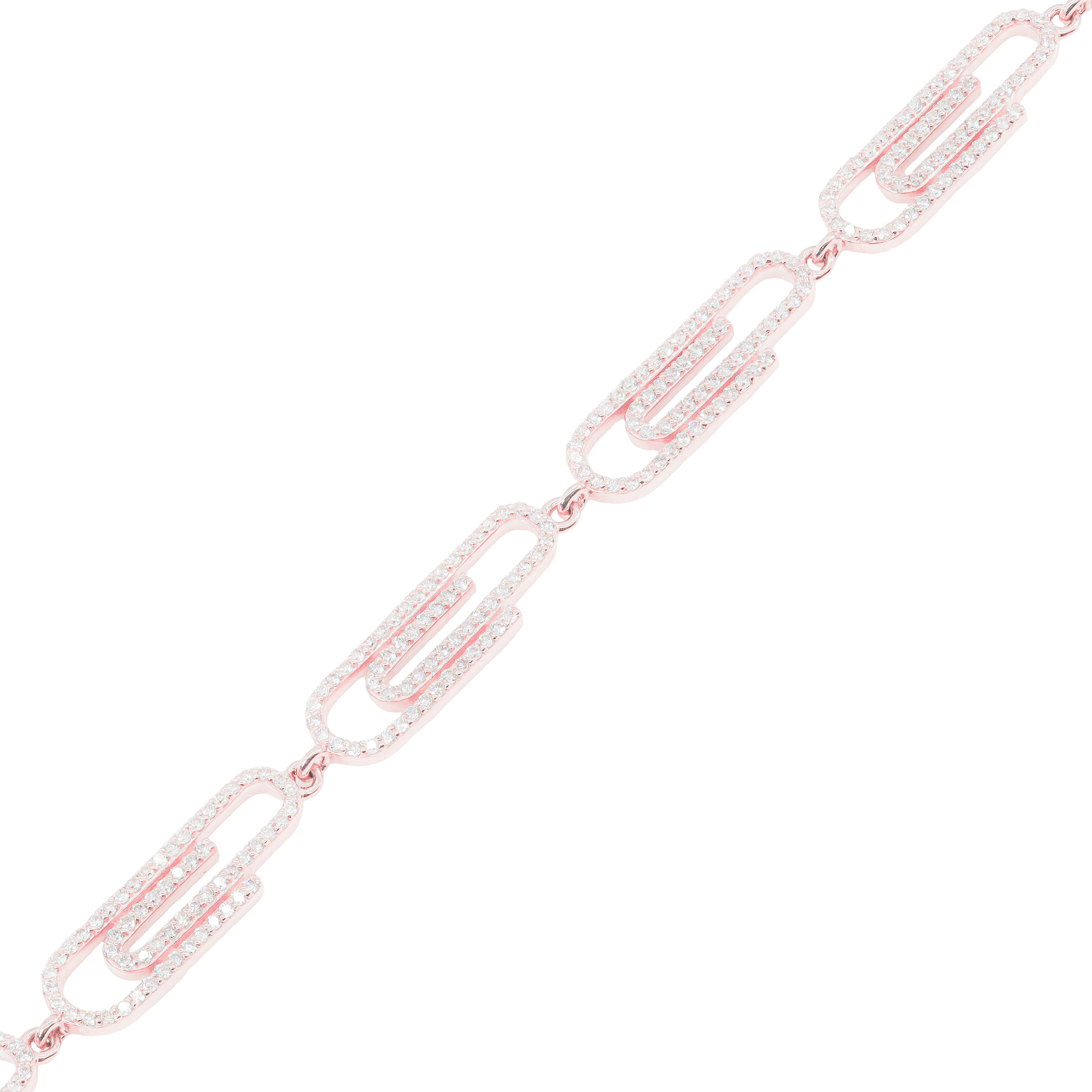 Paper Clip Diamond Bracelet