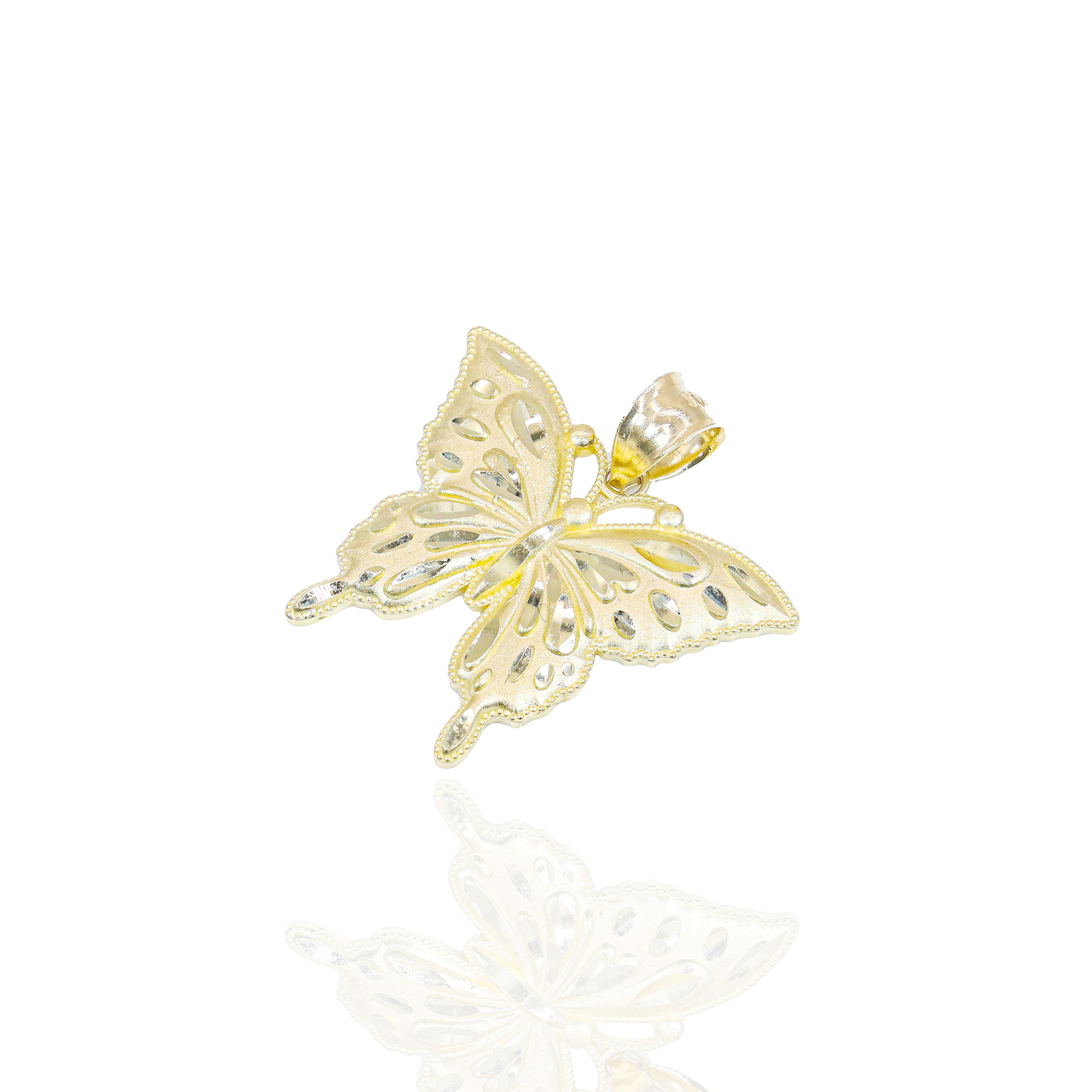 Butterfly Solid Gold Pendant