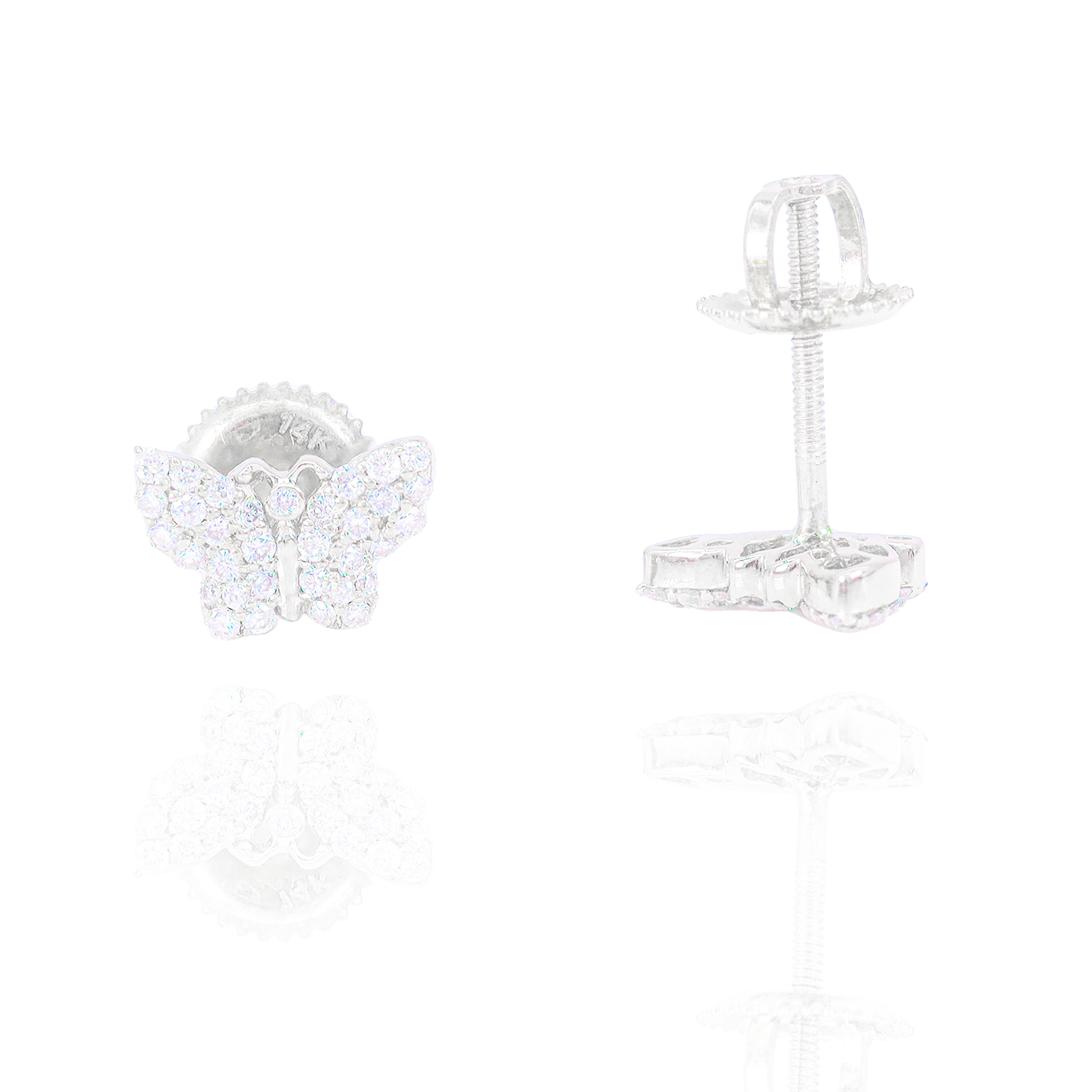 Cluster Diamond Butterfly Earrings