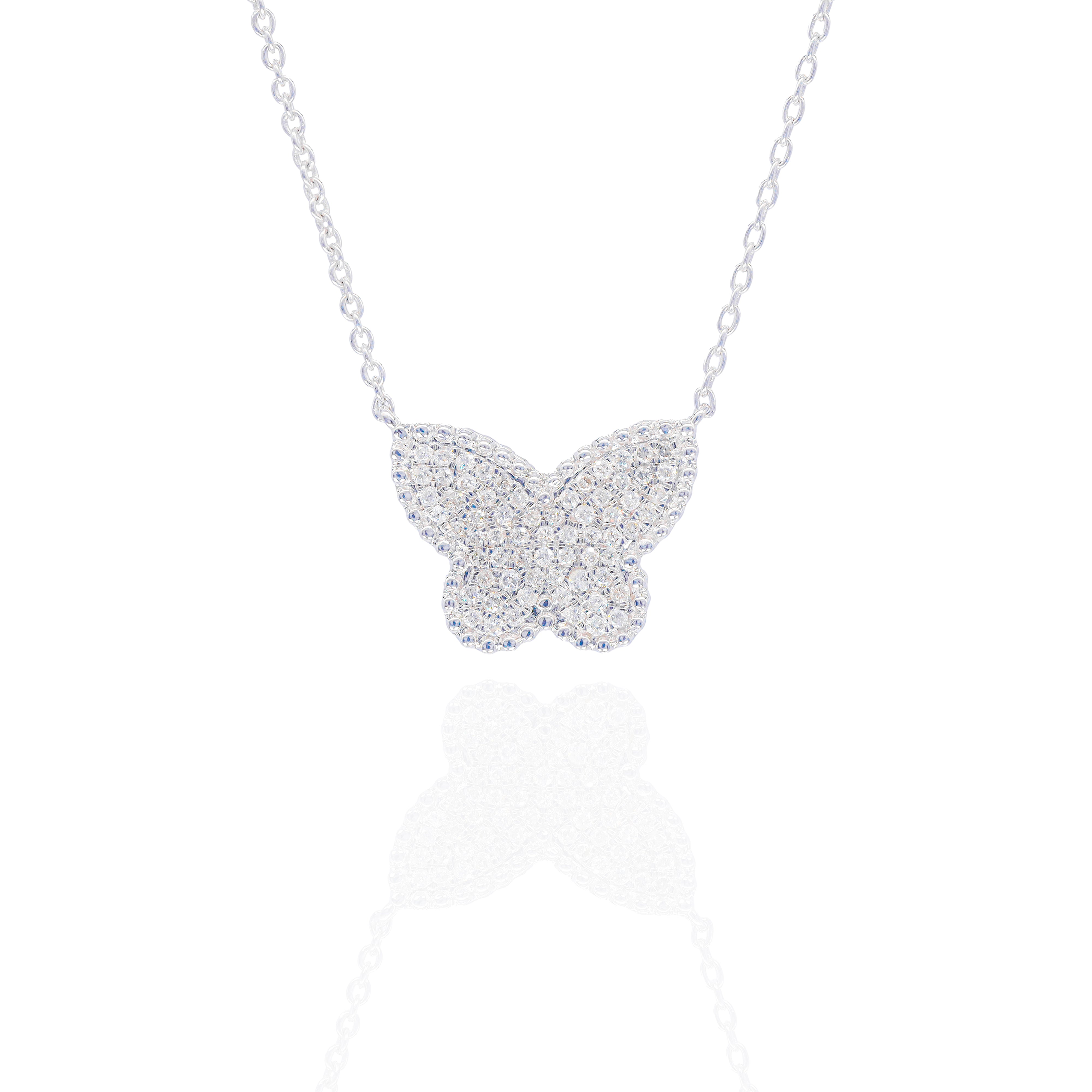 Diamond Butterfly Charm with Diamond By The Yard Chain