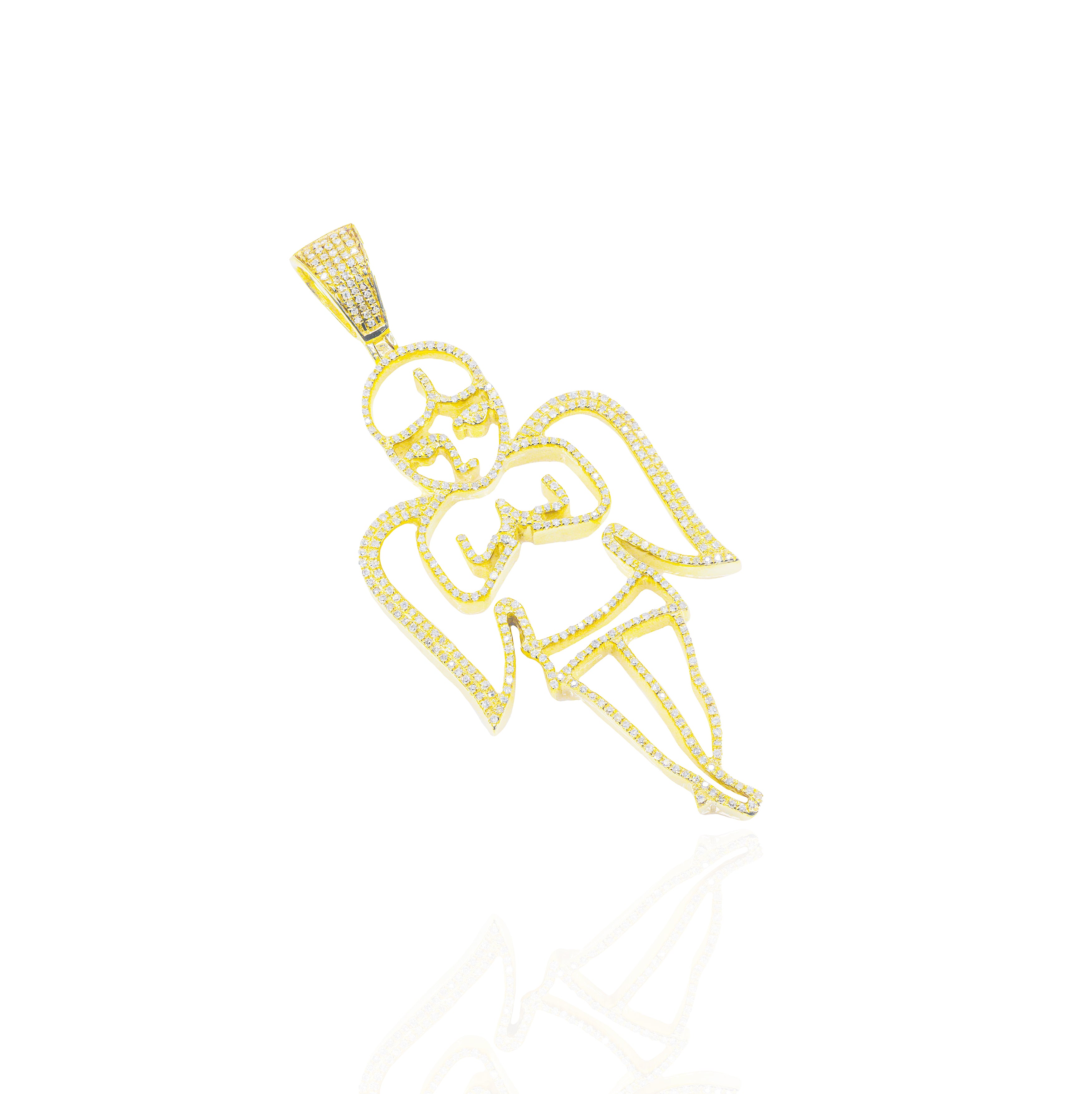 Outline Angel Diamond Pendant