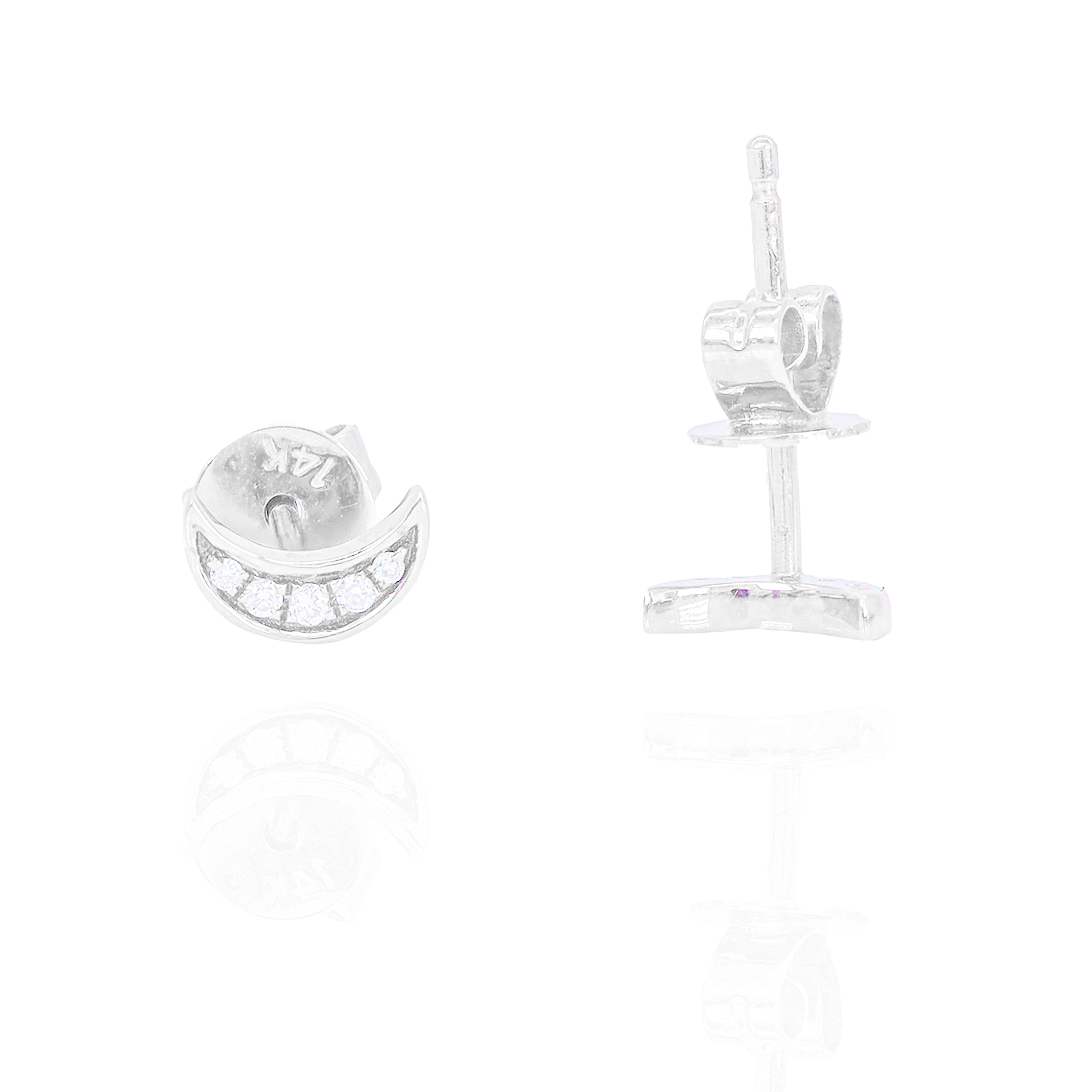 Crescent Moon Diamond Earrings
