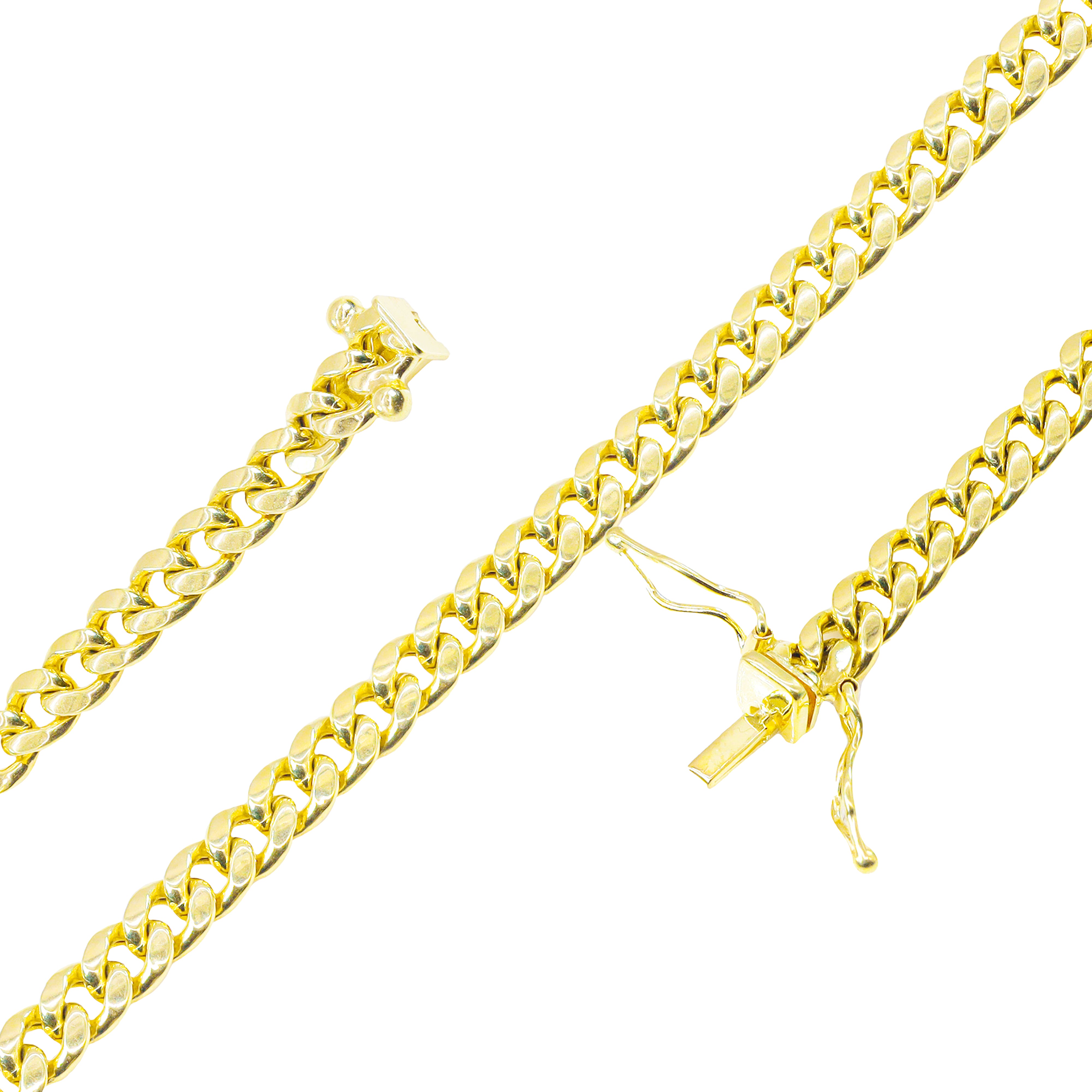 10KT Solid Miami Cuban Link Yellow Gold Chain