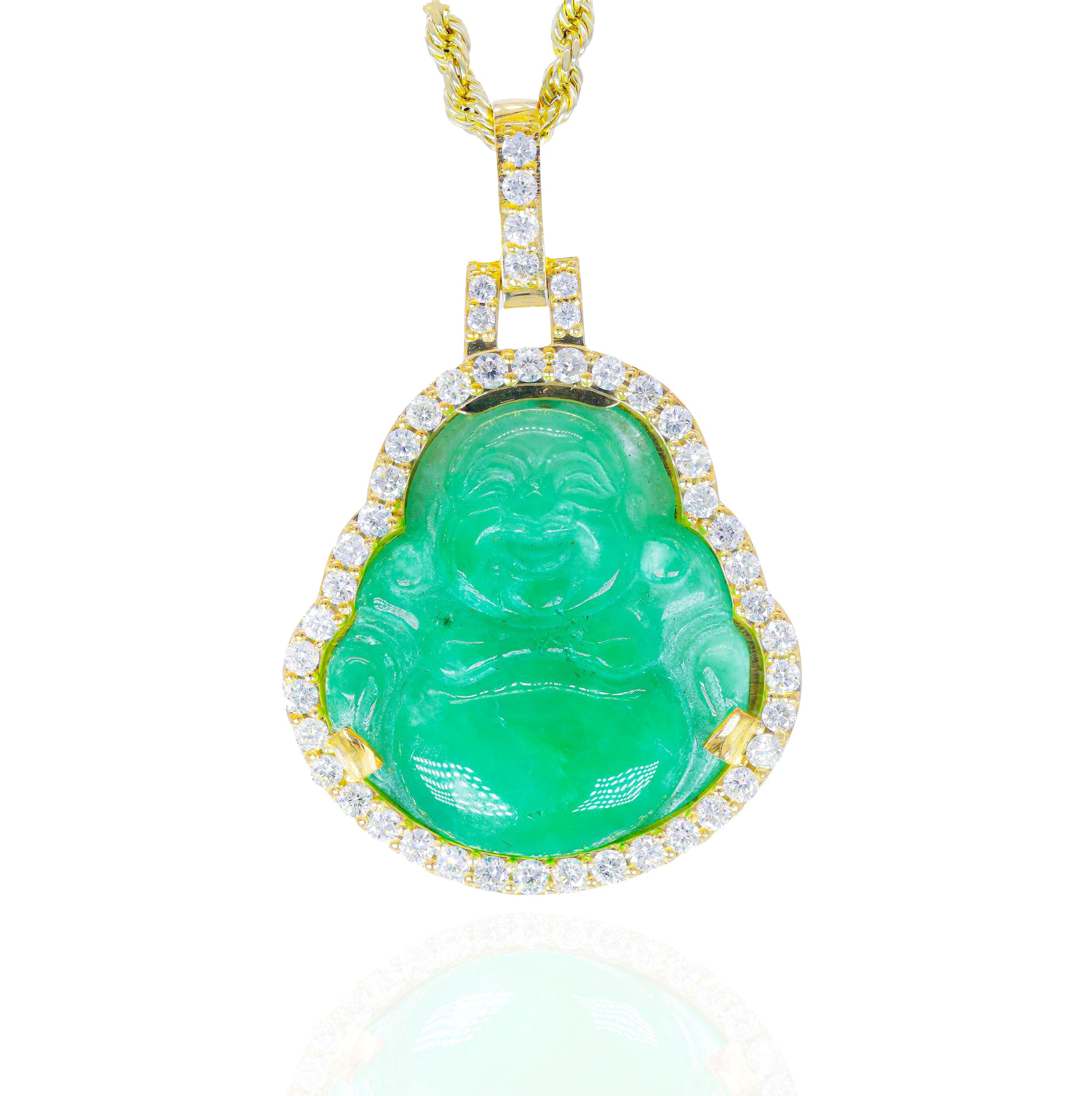 Jade Buddha Diamond Pendant