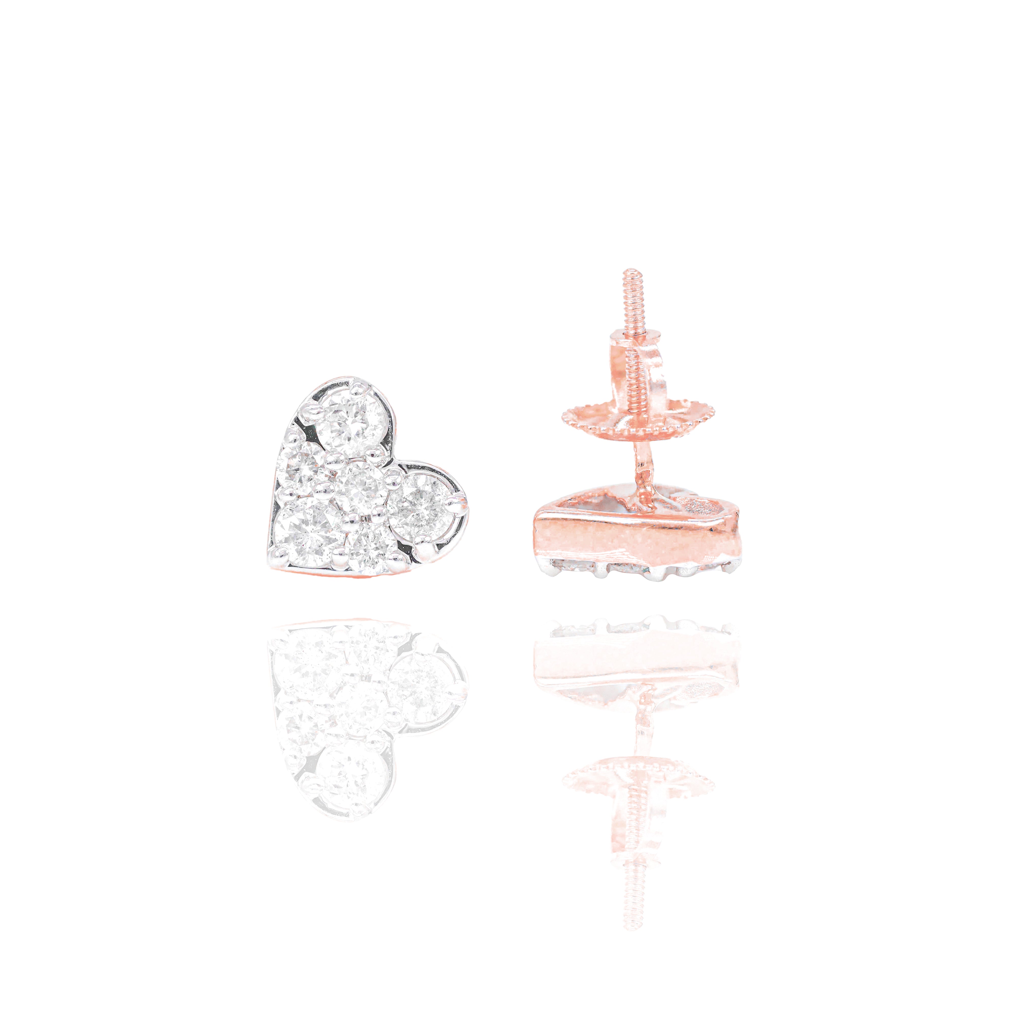 Diamond Cluster Heart Earrings