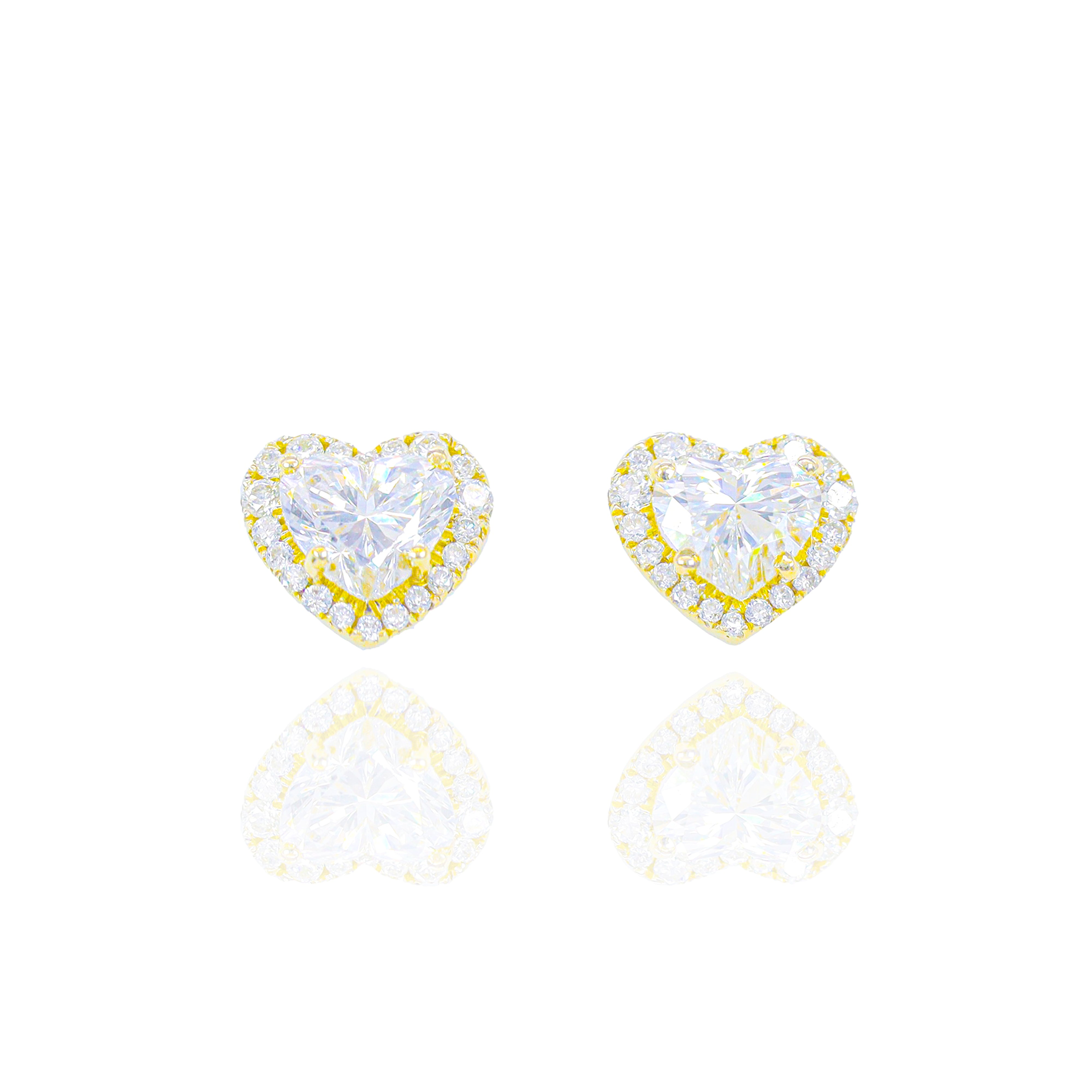 30 Pointer Heart Shaped Diamond Earrings